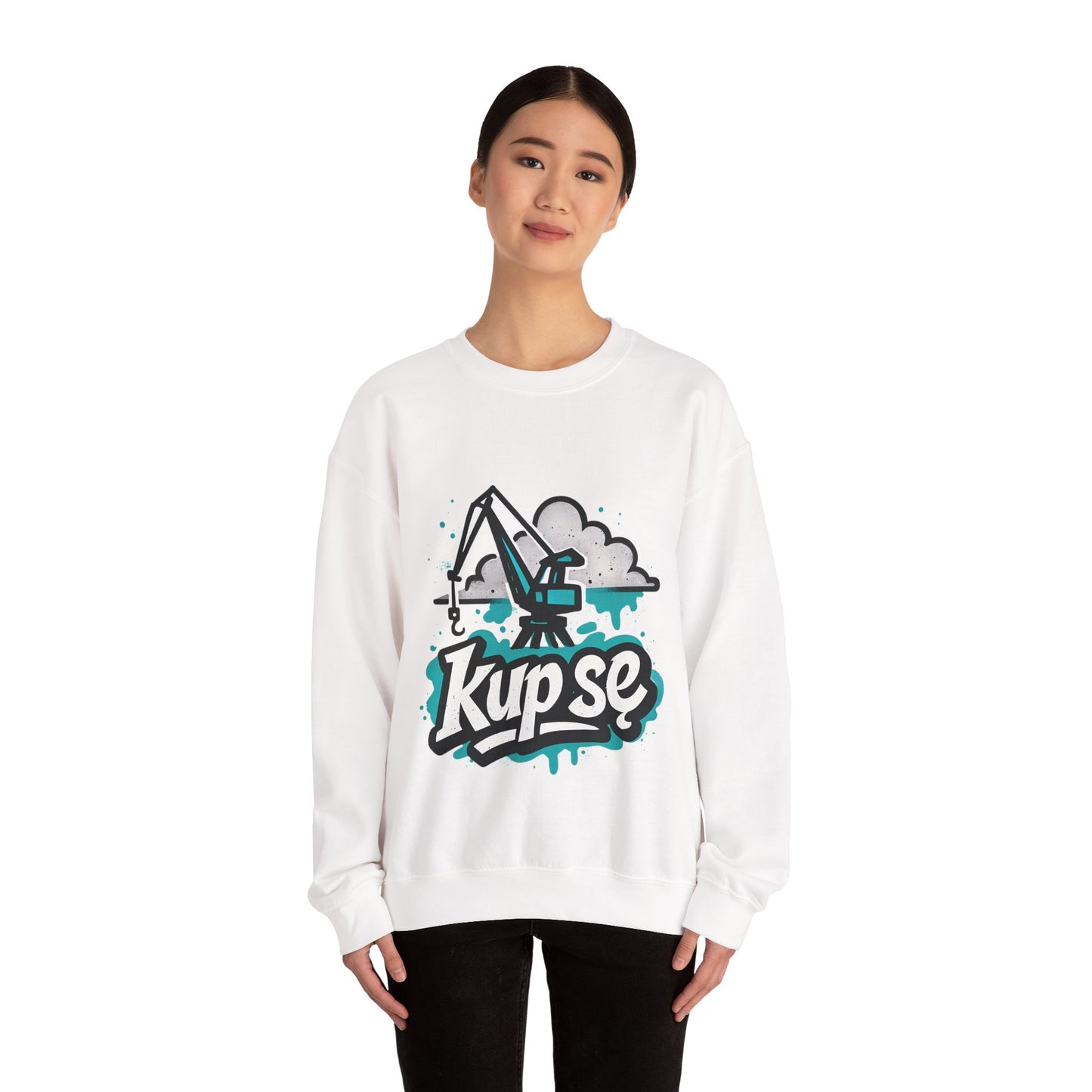Bluza unisex z grafiką Kup Se Dźwig– klasyczny crewneck i miejski styl