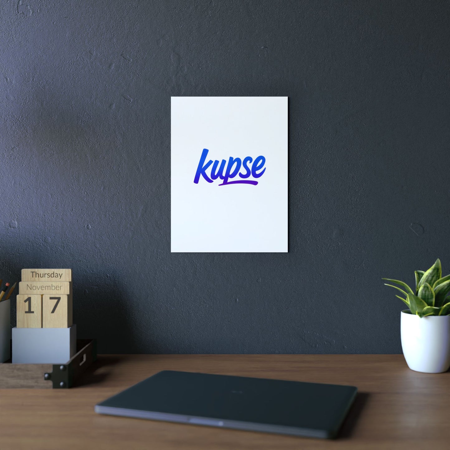 Obraz na panelu aluminiowym Kupse Logo Blue – trwały wydruk w stylu Kup Se