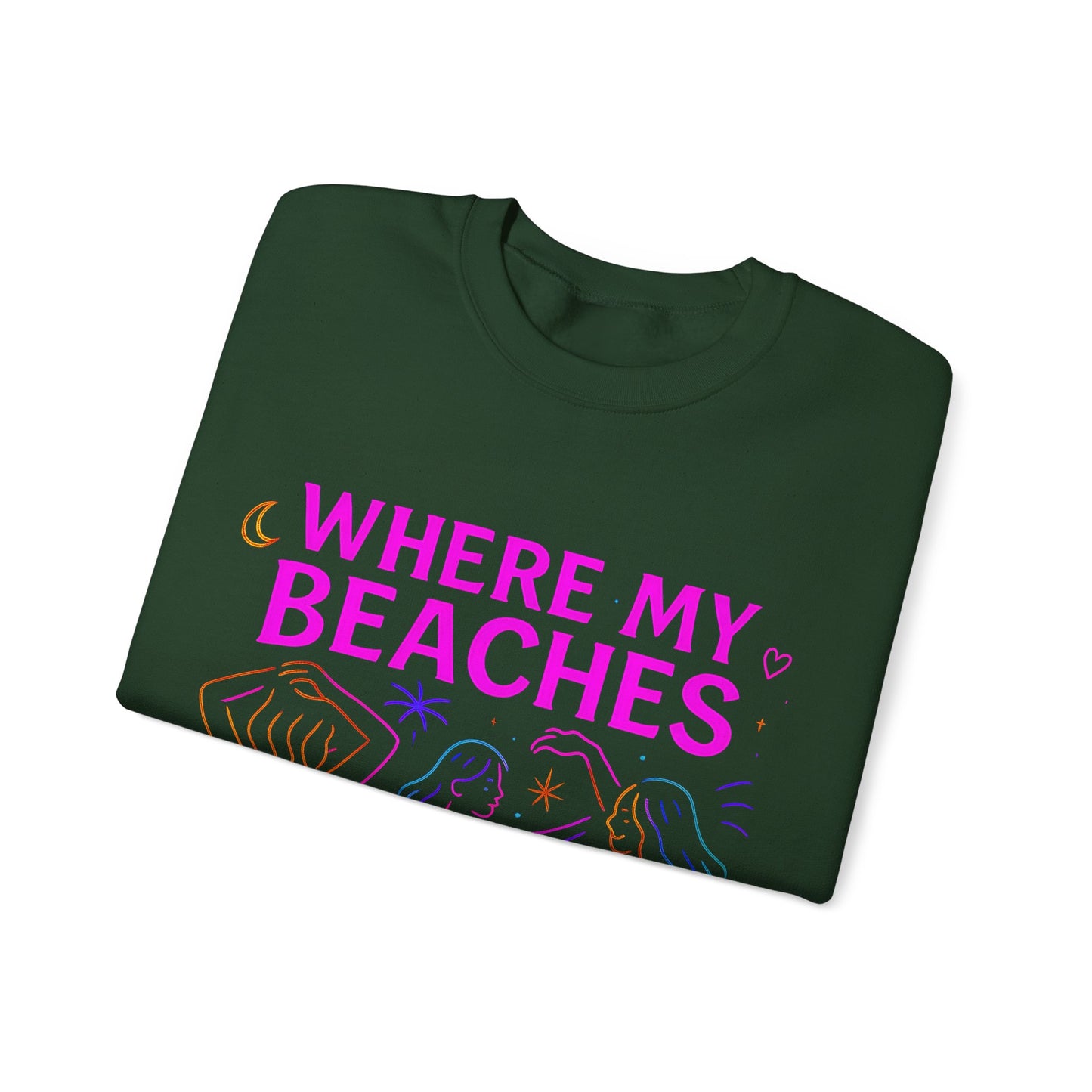 Bluza unisex z grafiką Kup Se Where My Beaches – klasyczny crewneck i miejski styl