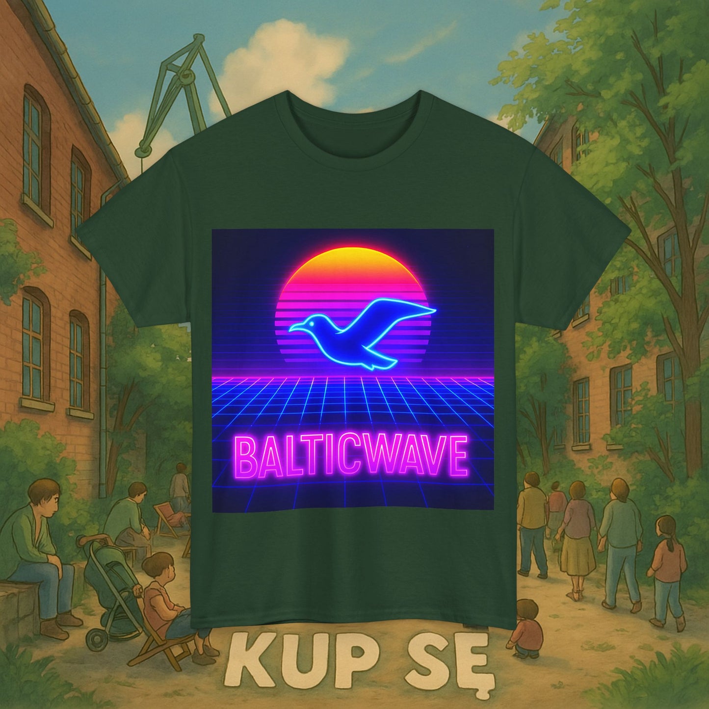 KupSe Baltic Wave Style t-shirt - Unisex Heavy Cotton Tee