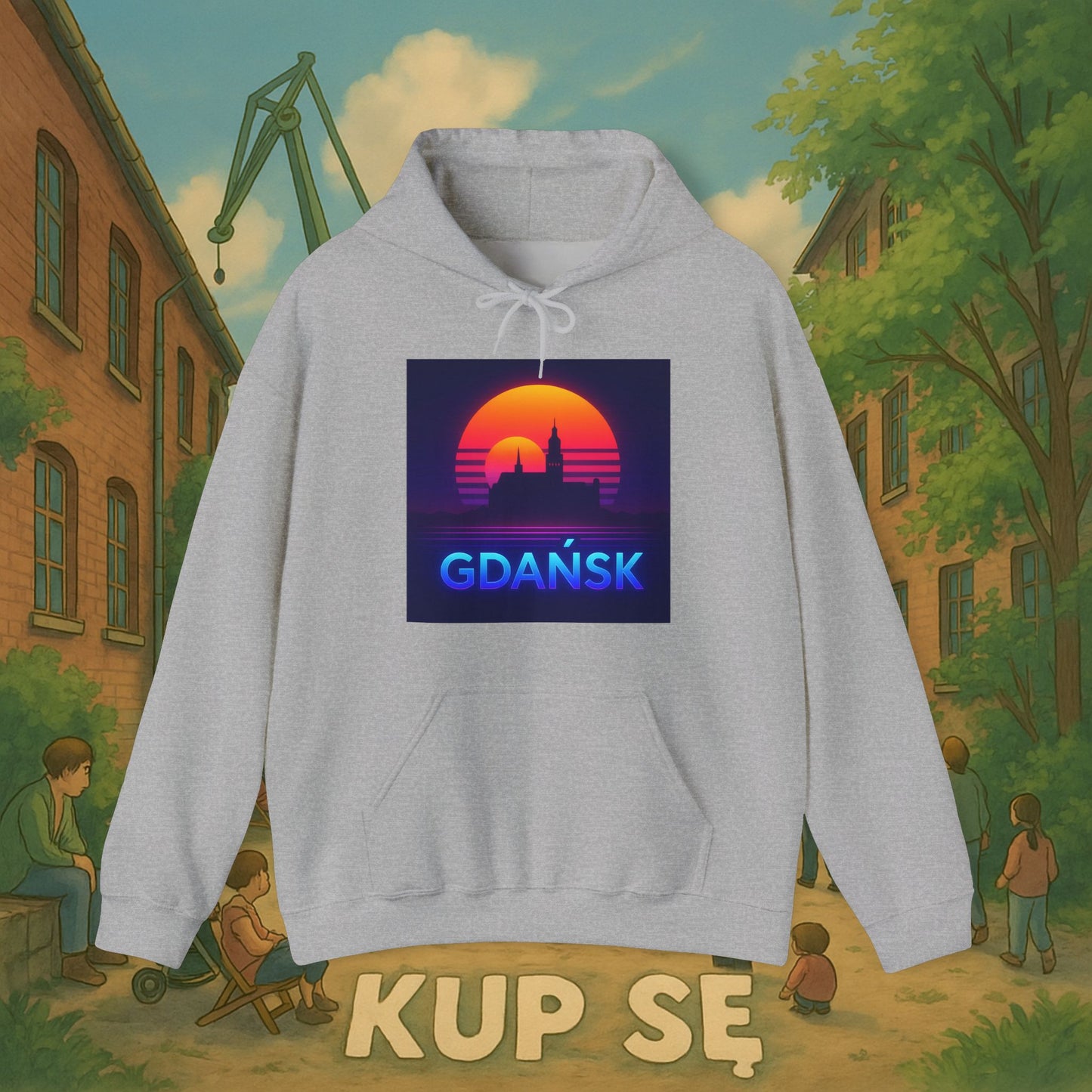 Unisex Heavy Blend Hoodie – Panorama Gdańsk – Kup Se