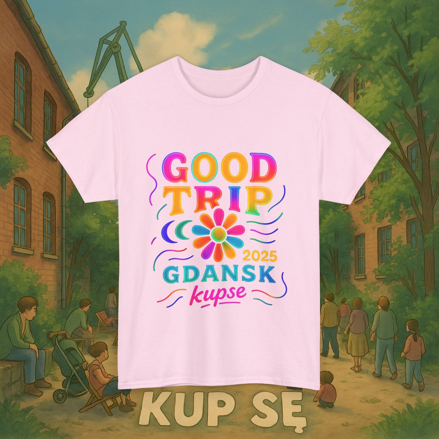 KupSe Good Trip Gdansk Style t-shirt - Unisex Heavy Cotton Tee