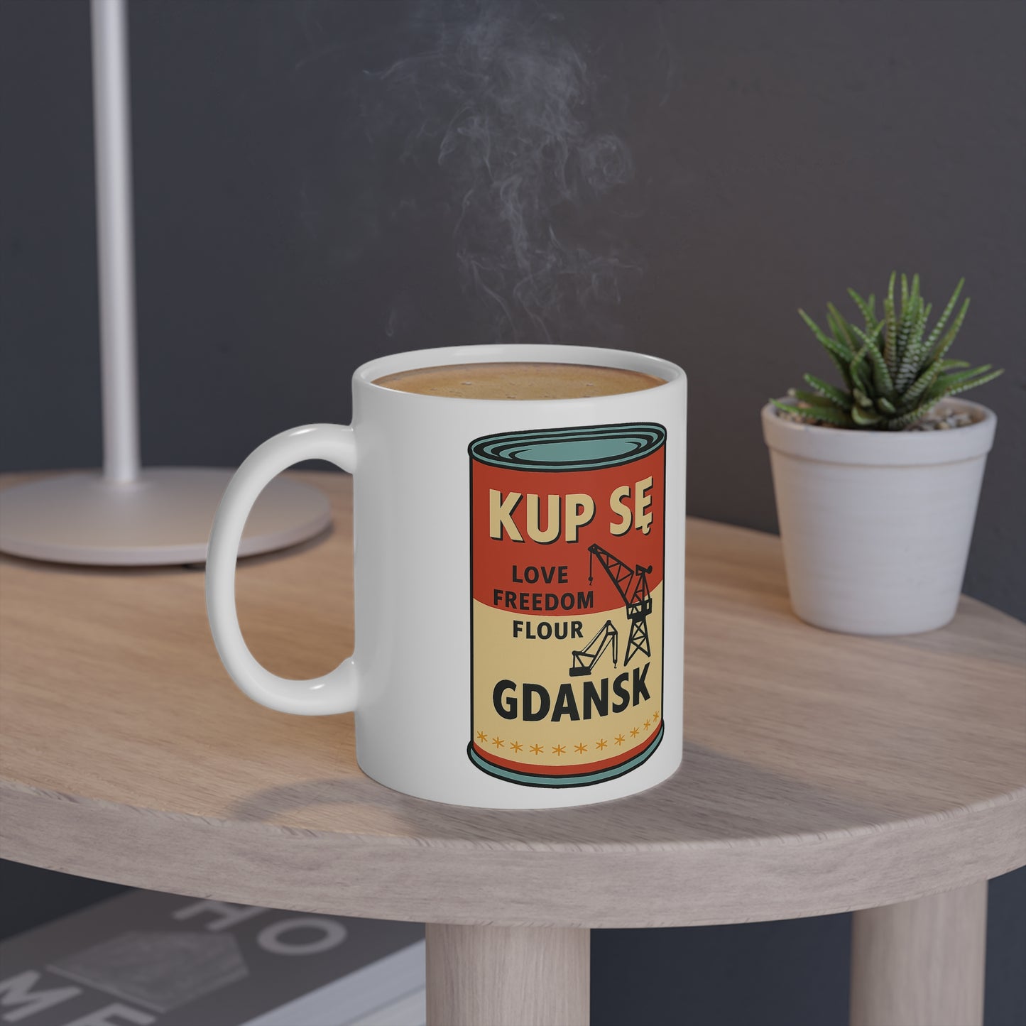 Kubek z Grafiką Kup Se – Gdańsk, Wolność i Styl