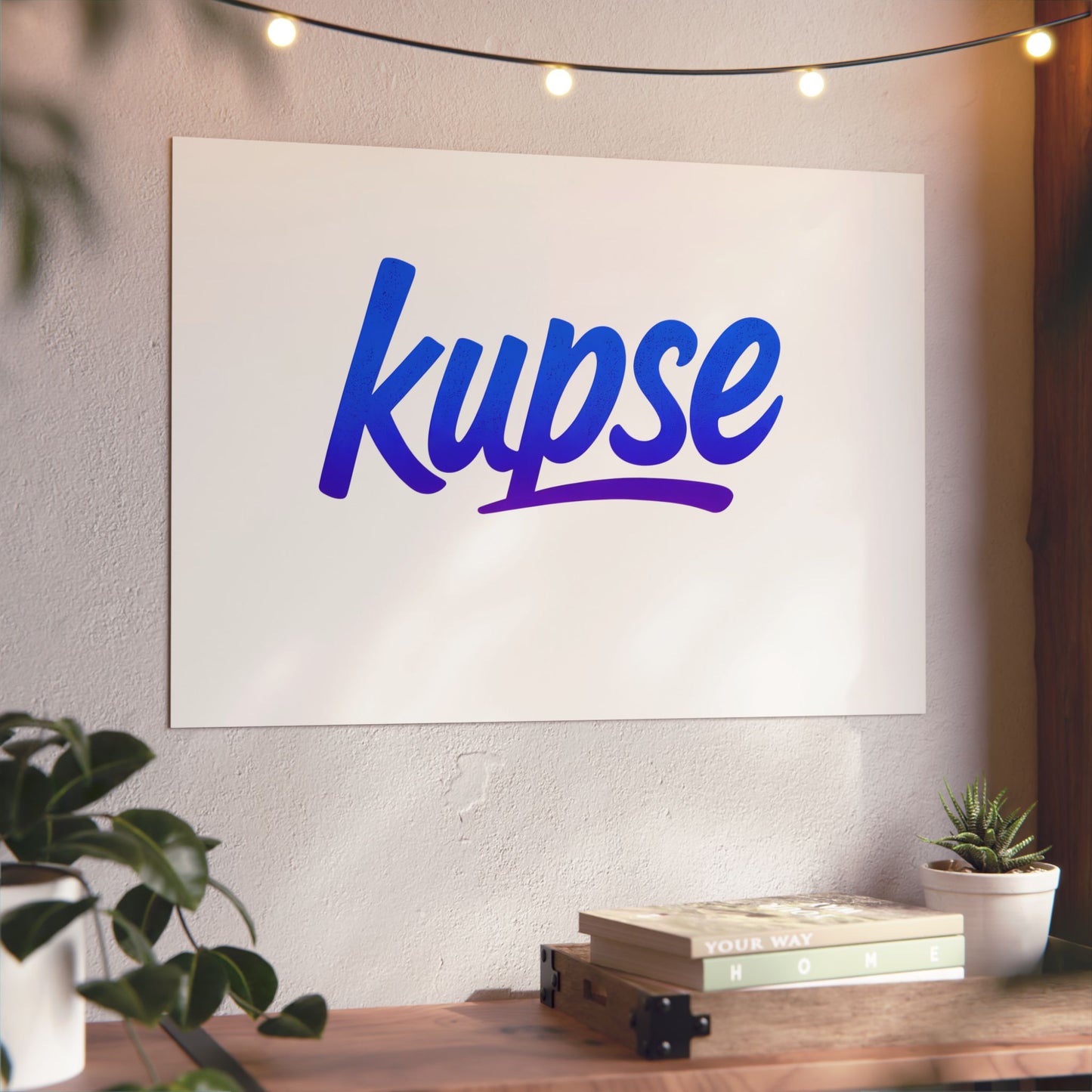 Obraz na panelu aluminiowym Kupse Logo Blue – trwały wydruk w stylu Kup Se