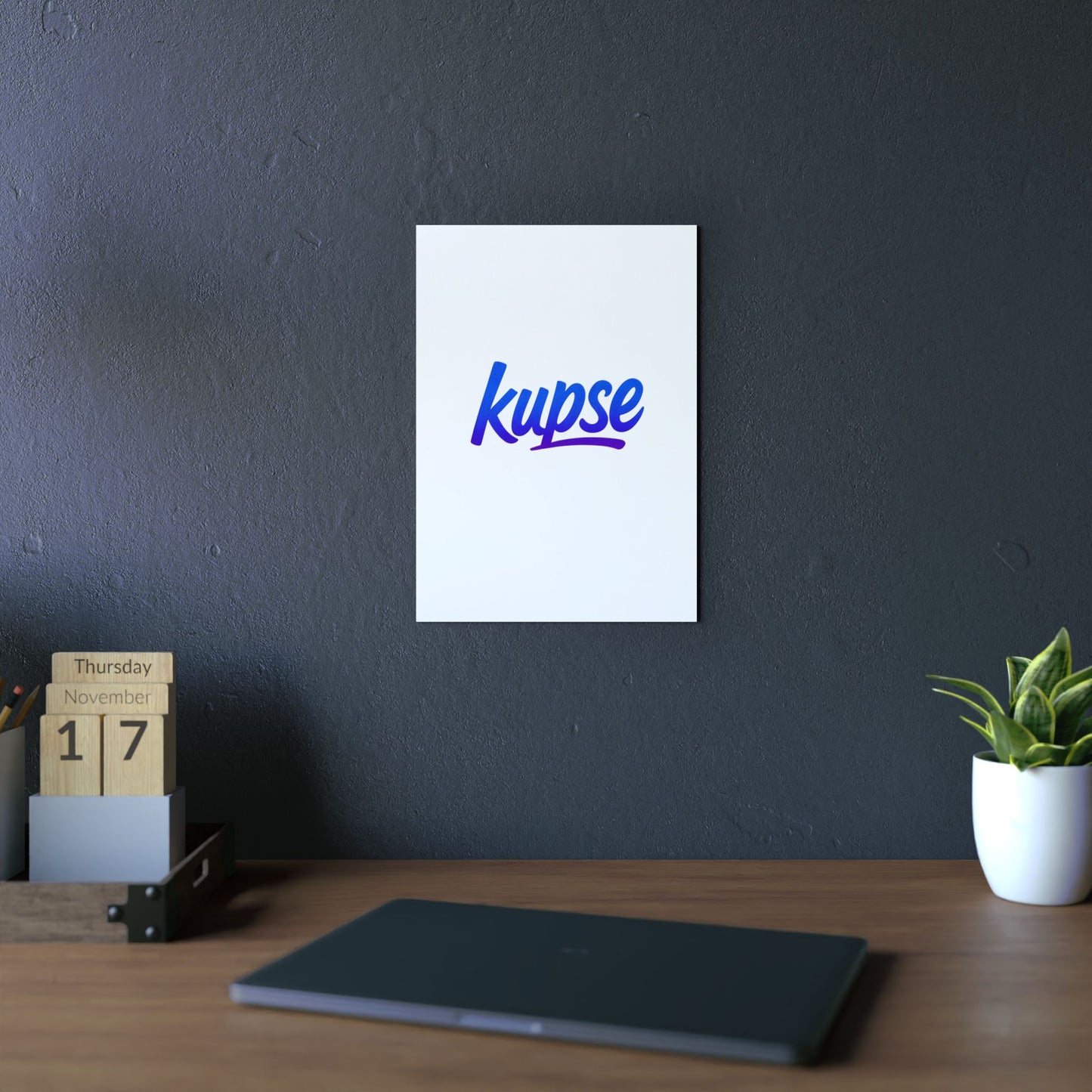 Obraz na panelu aluminiowym Kupse Logo Blue – trwały wydruk w stylu Kup Se