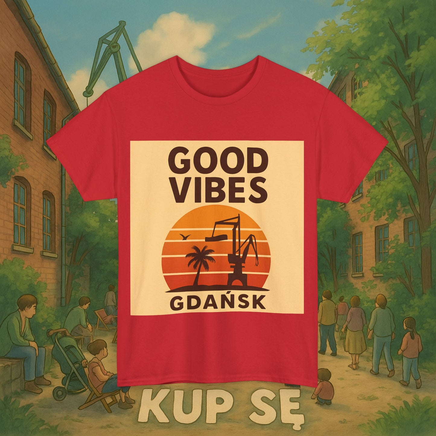 KupSe Good Vibes Desert Style t-shirt - Unisex Heavy Cotton Tee