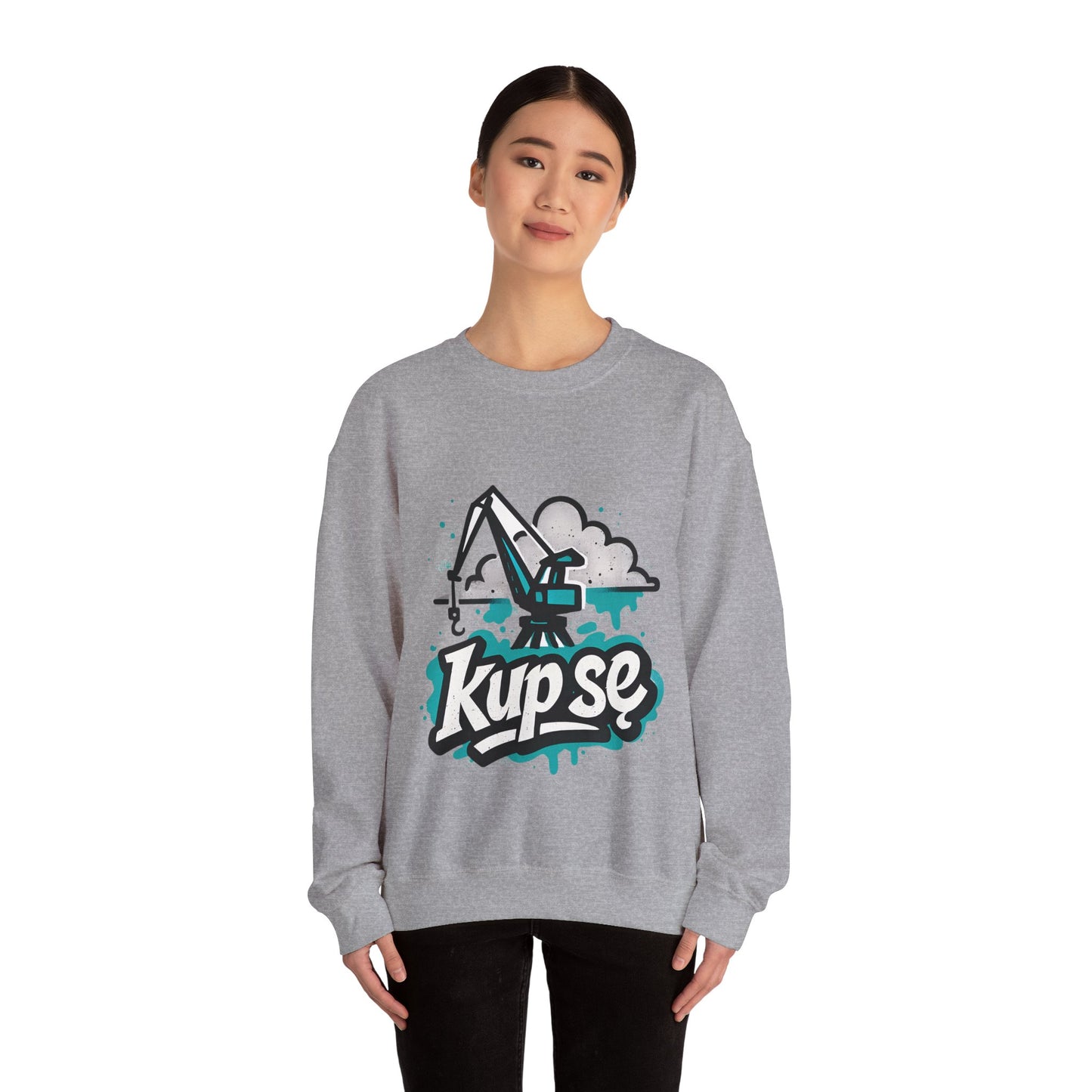 Bluza unisex z grafiką Kup Se Dźwig– klasyczny crewneck i miejski styl
