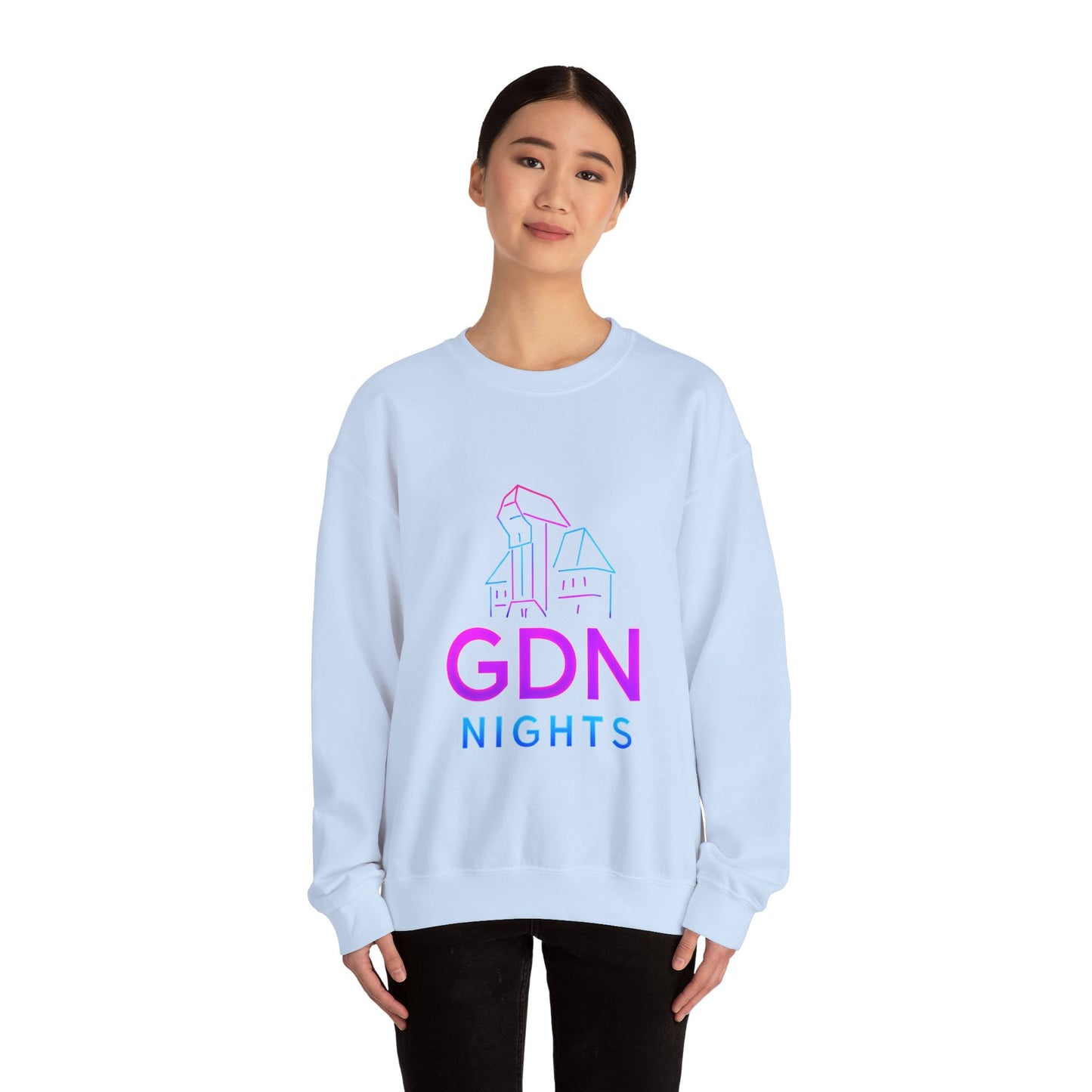 Bluza unisex z grafiką Kup Se GDN Nights – klasyczny crewneck i miejski styl