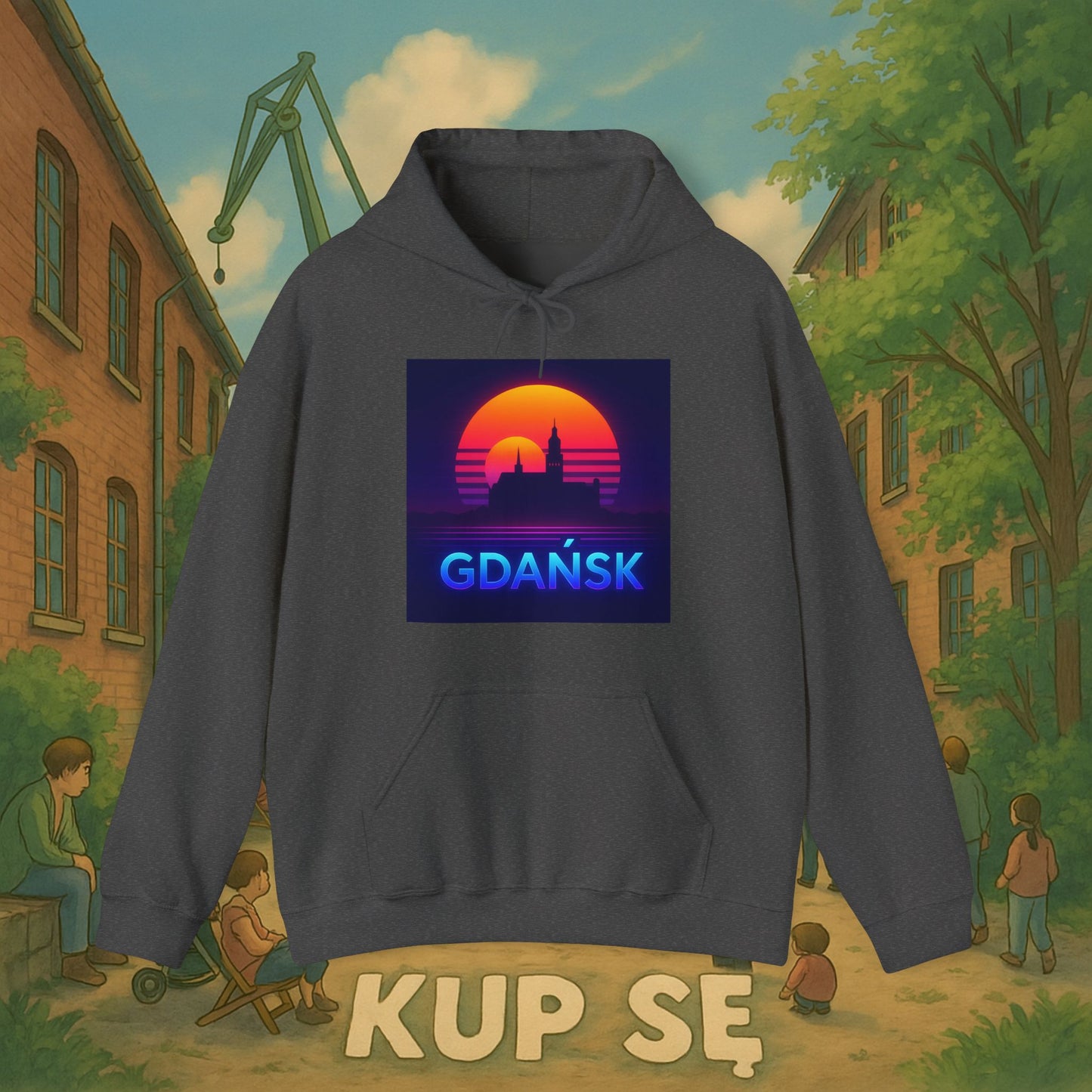 Unisex Heavy Blend Hoodie – Panorama Gdańsk – Kup Se