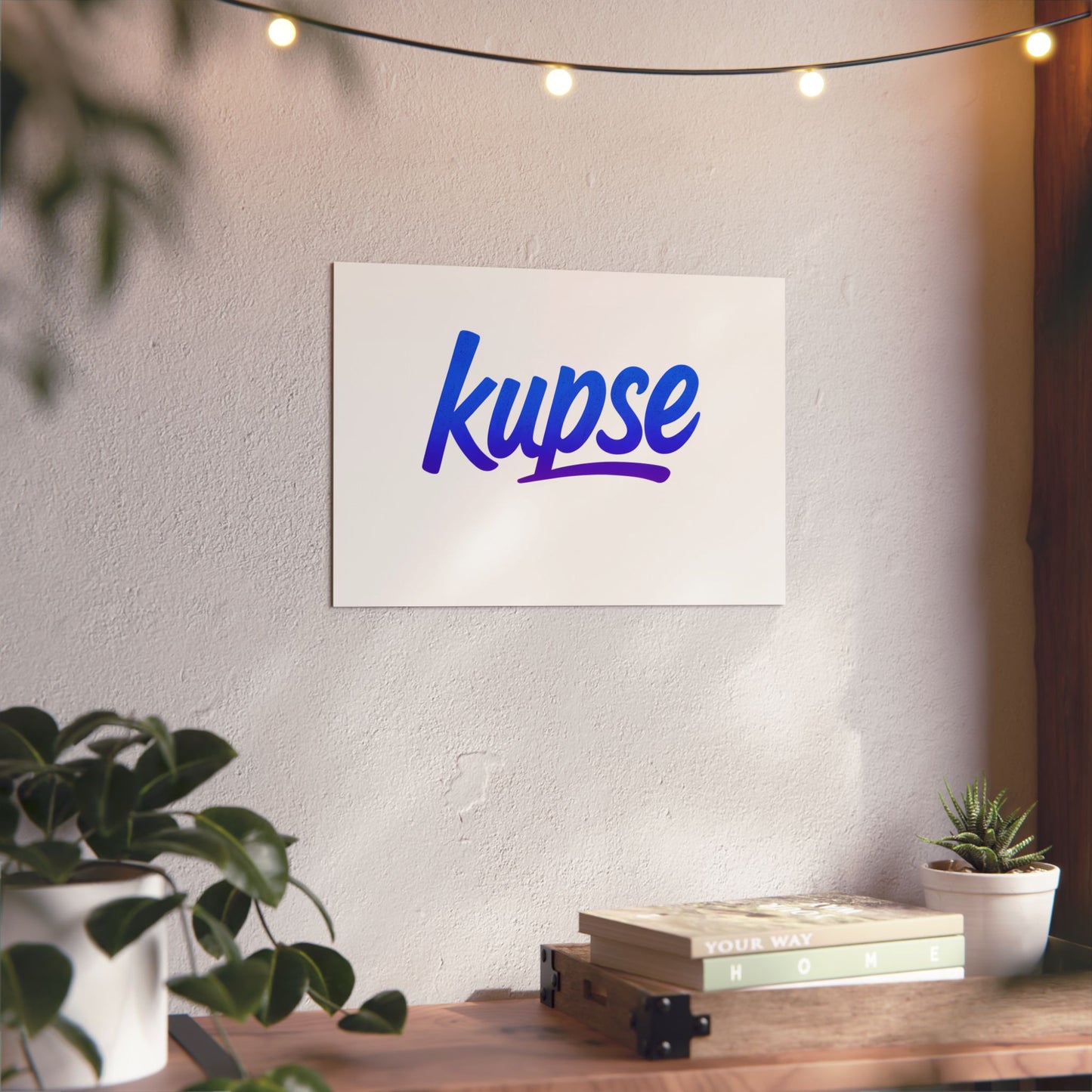 Obraz na panelu aluminiowym Kupse Logo Blue – trwały wydruk w stylu Kup Se