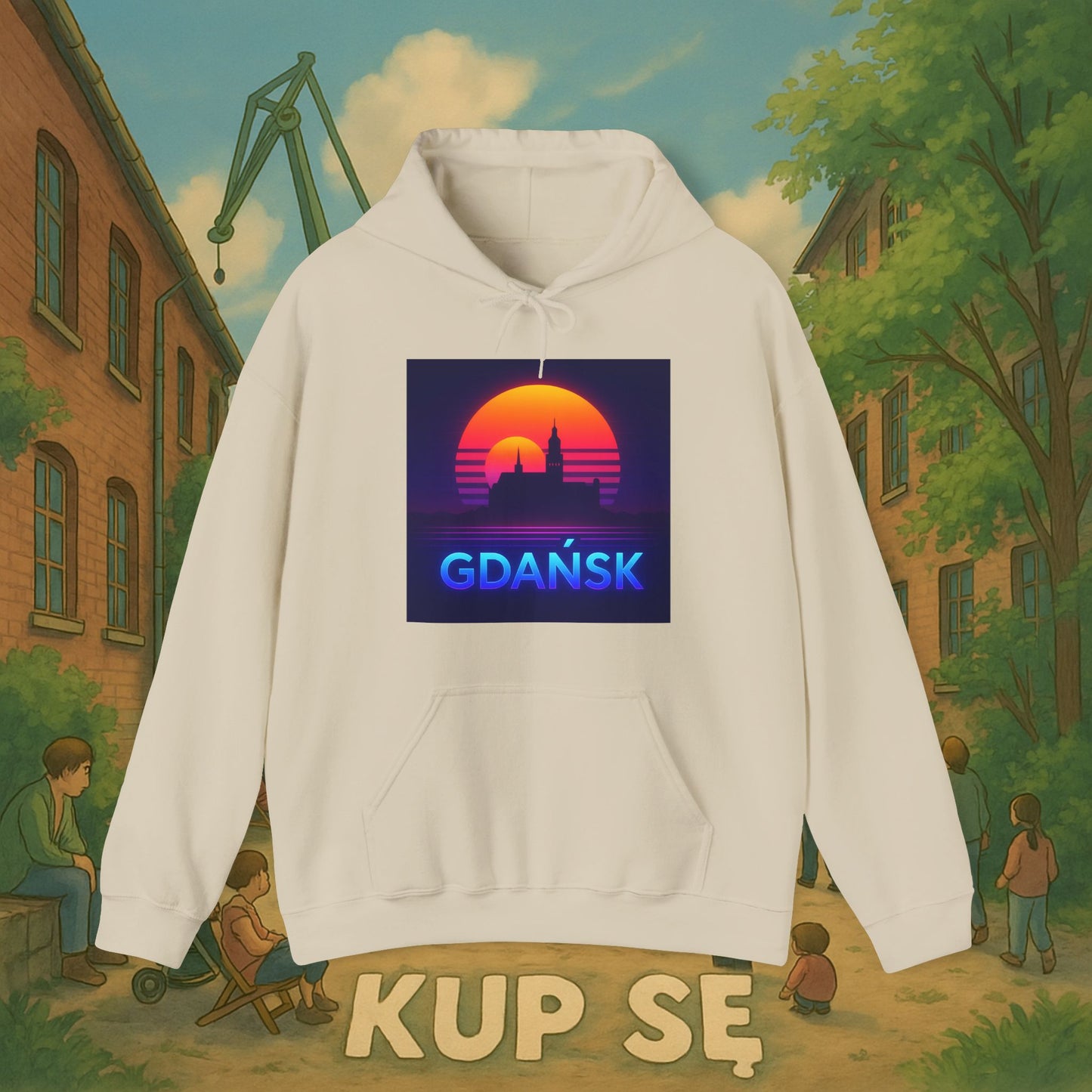 Unisex Heavy Blend Hoodie – Panorama Gdańsk – Kup Se