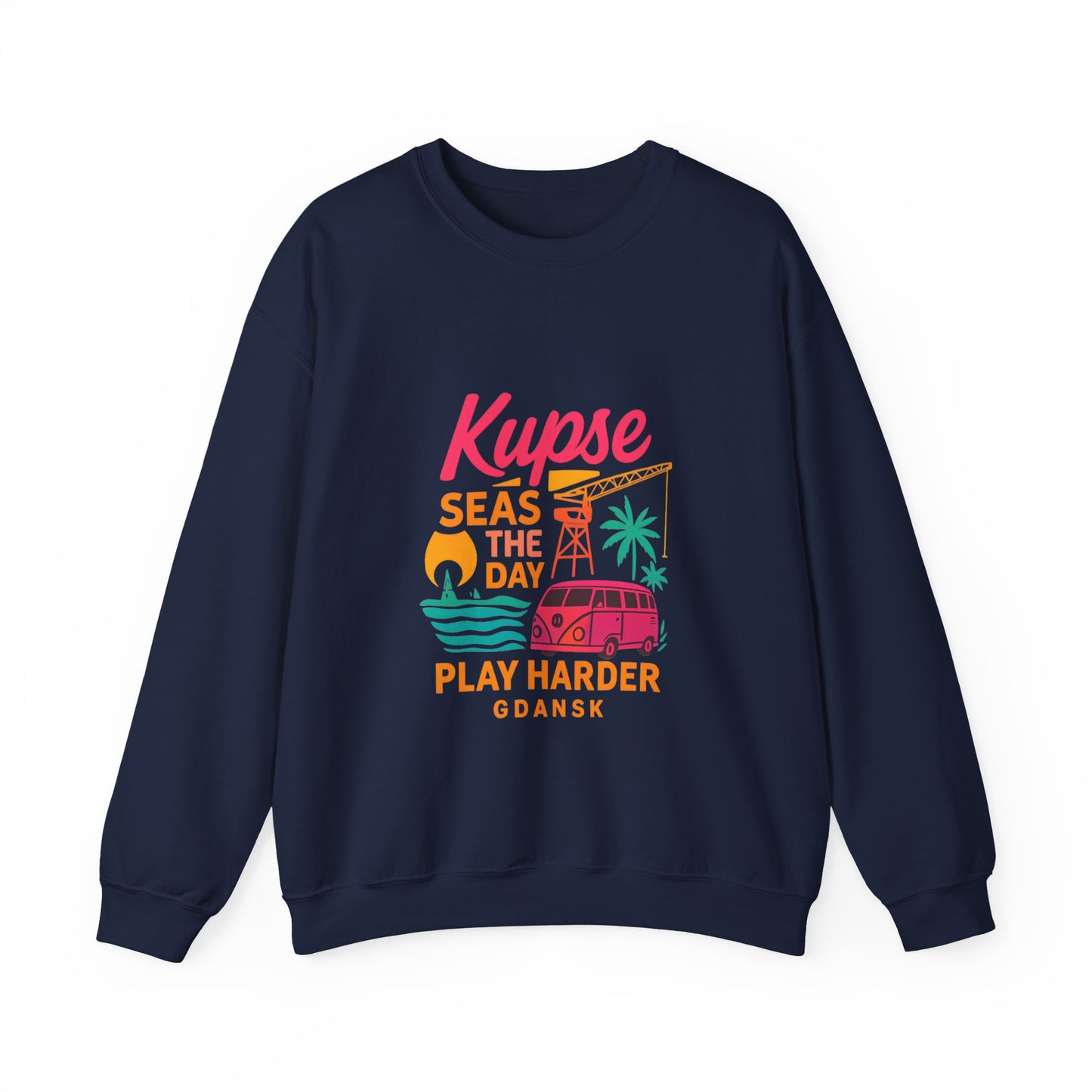 Bluza unisex z grafiką Kup Se Play Harder – klasyczny crewneck i miejski styl