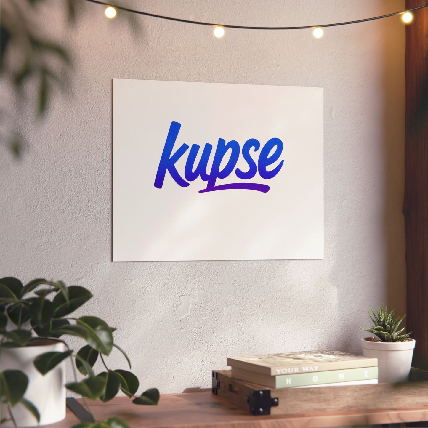 Obraz na panelu aluminiowym Kupse Logo Blue – trwały wydruk w stylu Kup Se