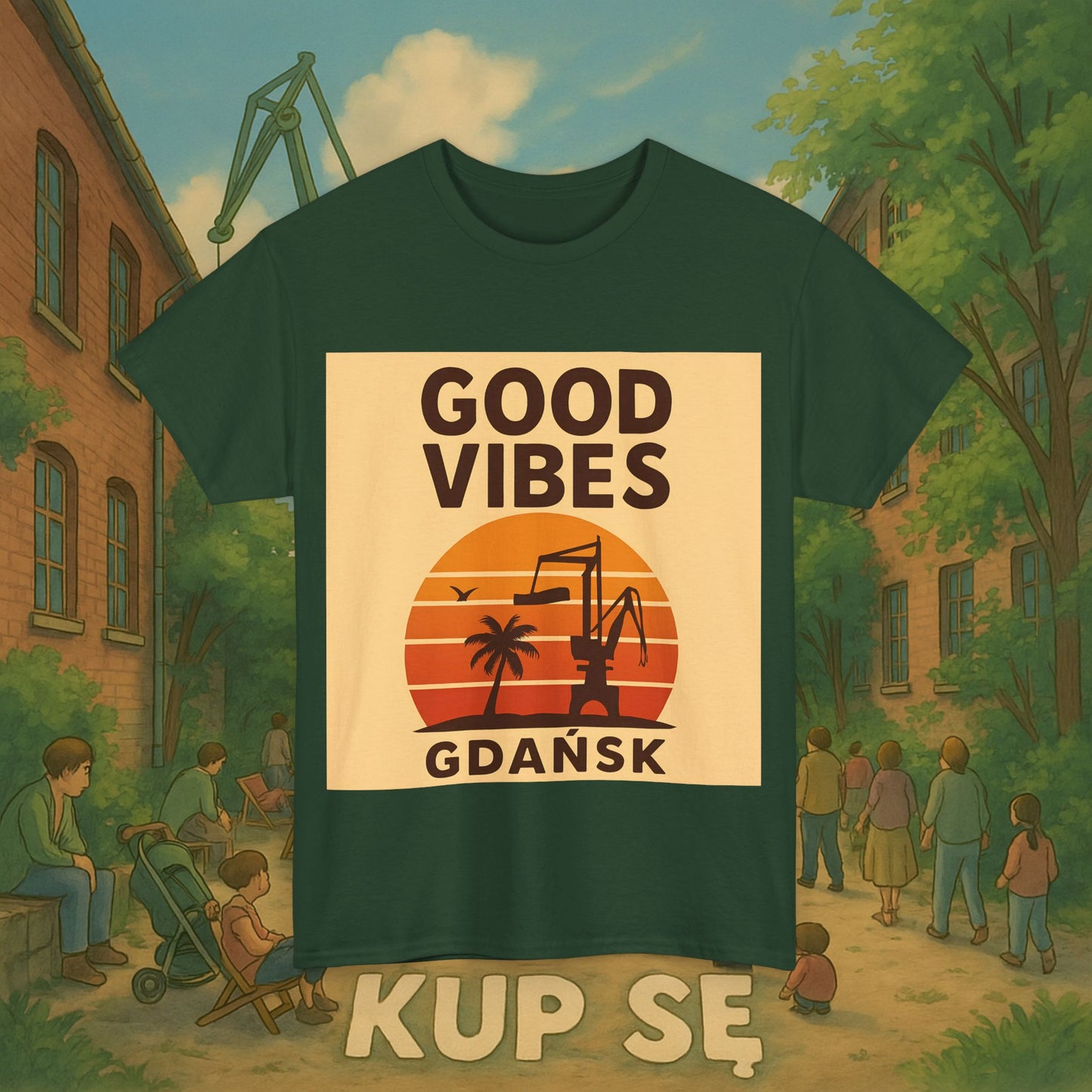 KupSe Good Vibes Desert Style t-shirt - Unisex Heavy Cotton Tee