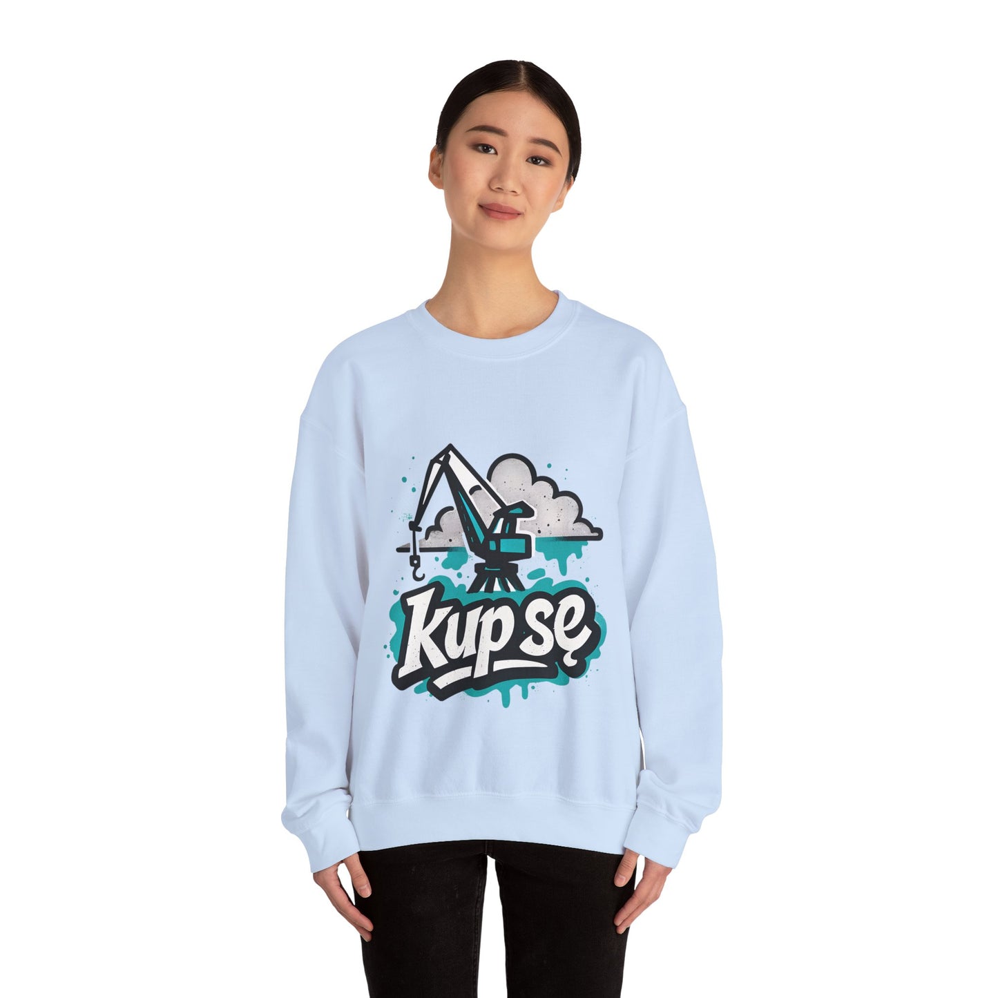 Bluza unisex z grafiką Kup Se Dźwig– klasyczny crewneck i miejski styl