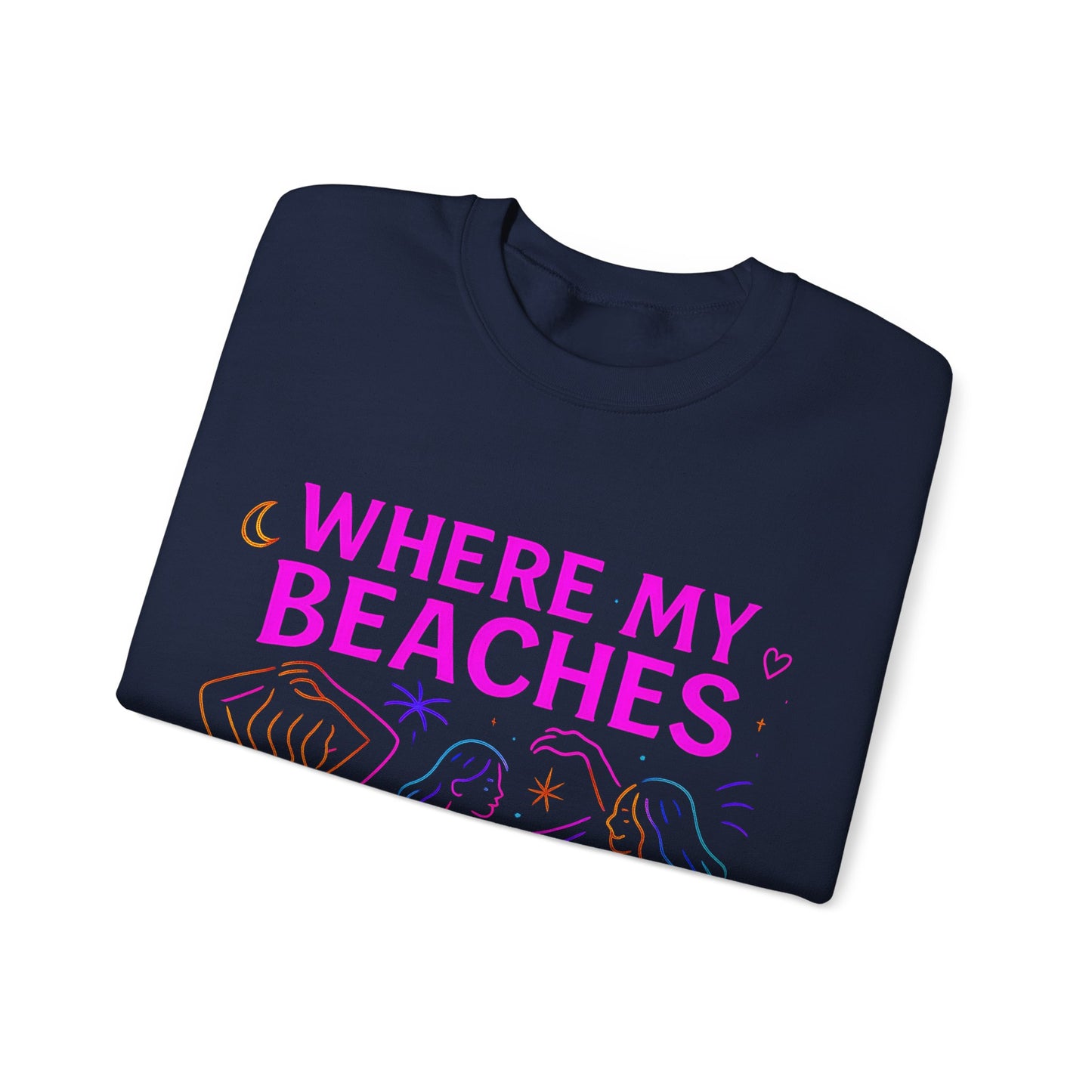 Bluza unisex z grafiką Kup Se Where My Beaches – klasyczny crewneck i miejski styl