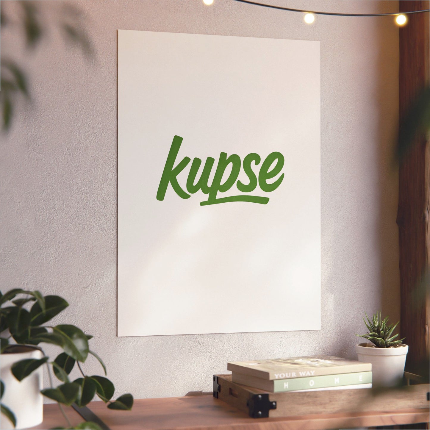 Obraz na panelu aluminiowym Kupse Logo Green – trwały wydruk w stylu Kup Se