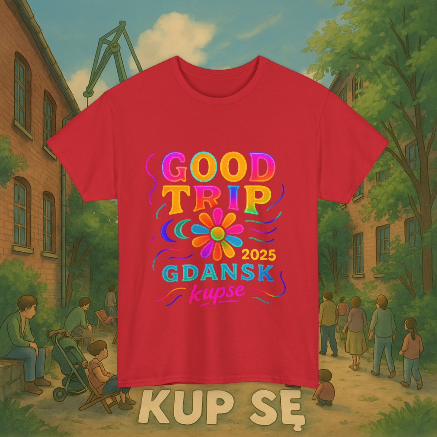 KupSe Good Trip Gdansk Style t-shirt - Unisex Heavy Cotton Tee