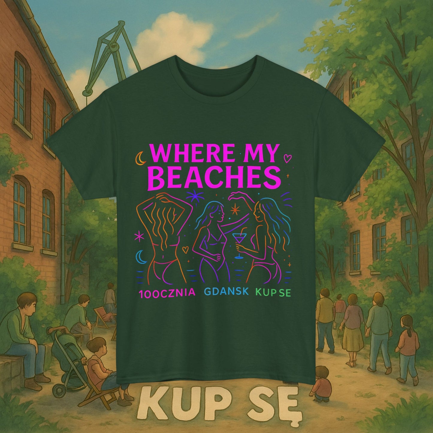 KupSe Where My Beaches Style t-shirt - Unisex Heavy Cotton Tee