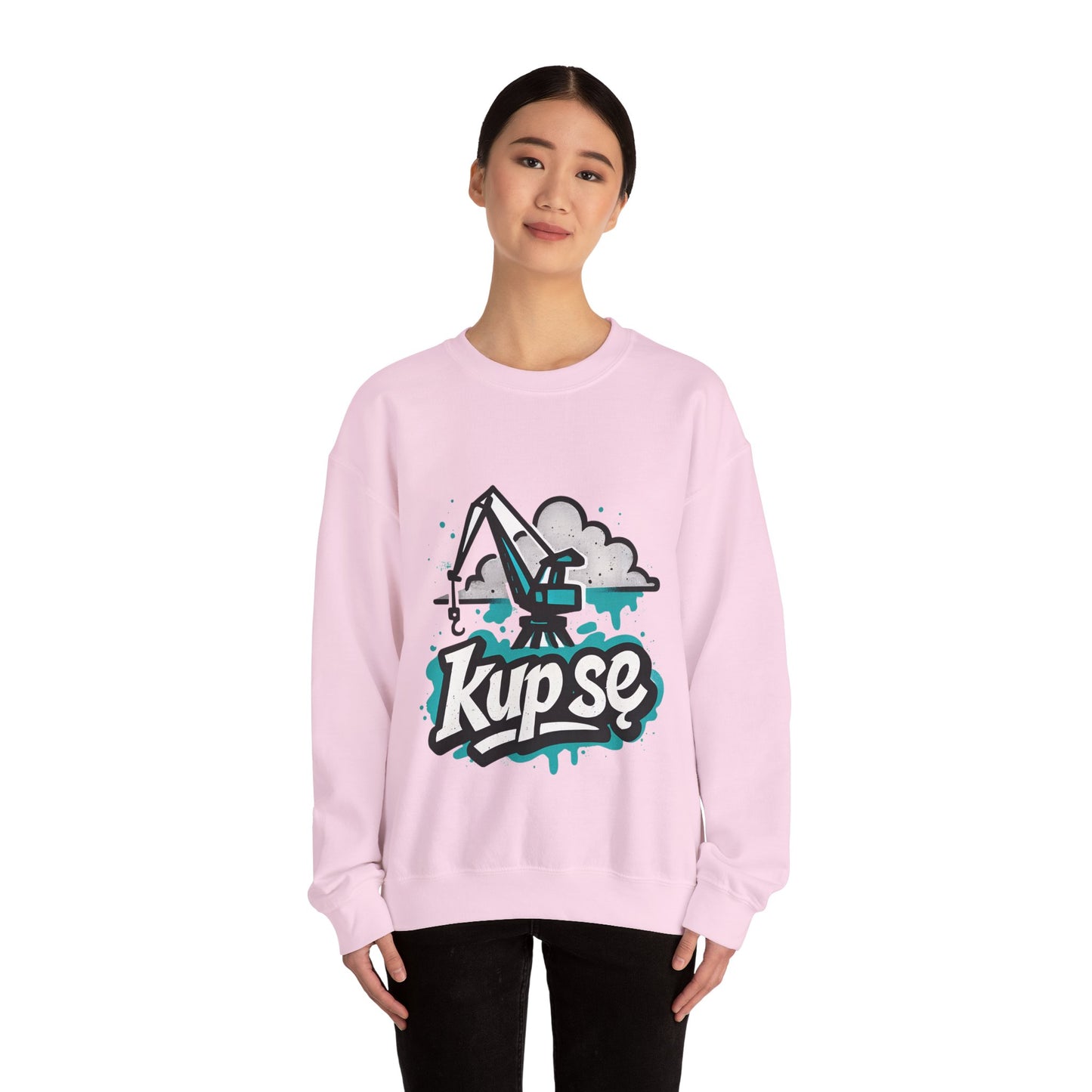 Bluza unisex z grafiką Kup Se Dźwig– klasyczny crewneck i miejski styl