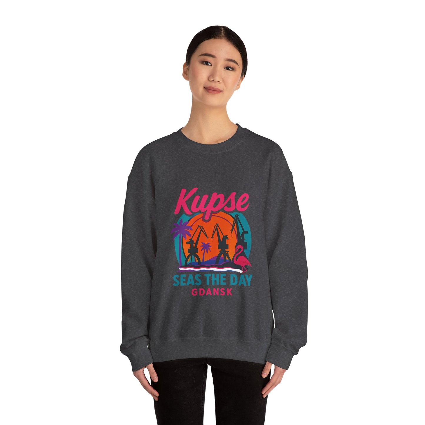 Bluza unisex z grafiką Kup Se Seas The Day – klasyczny crewneck i miejski styl