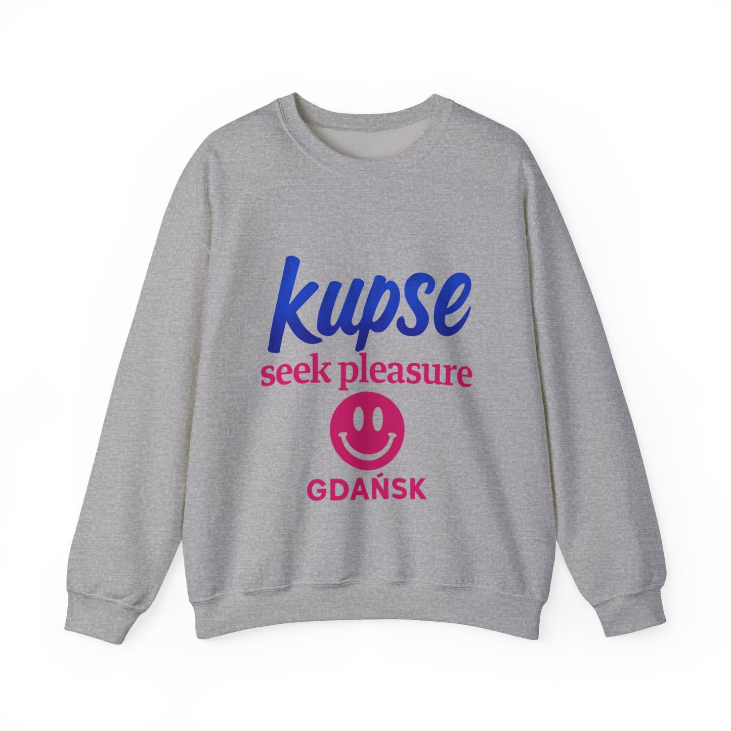 Bluza unisex z grafiką Kup Se Seek Pleasure – klasyczny crewneck i miejski styl