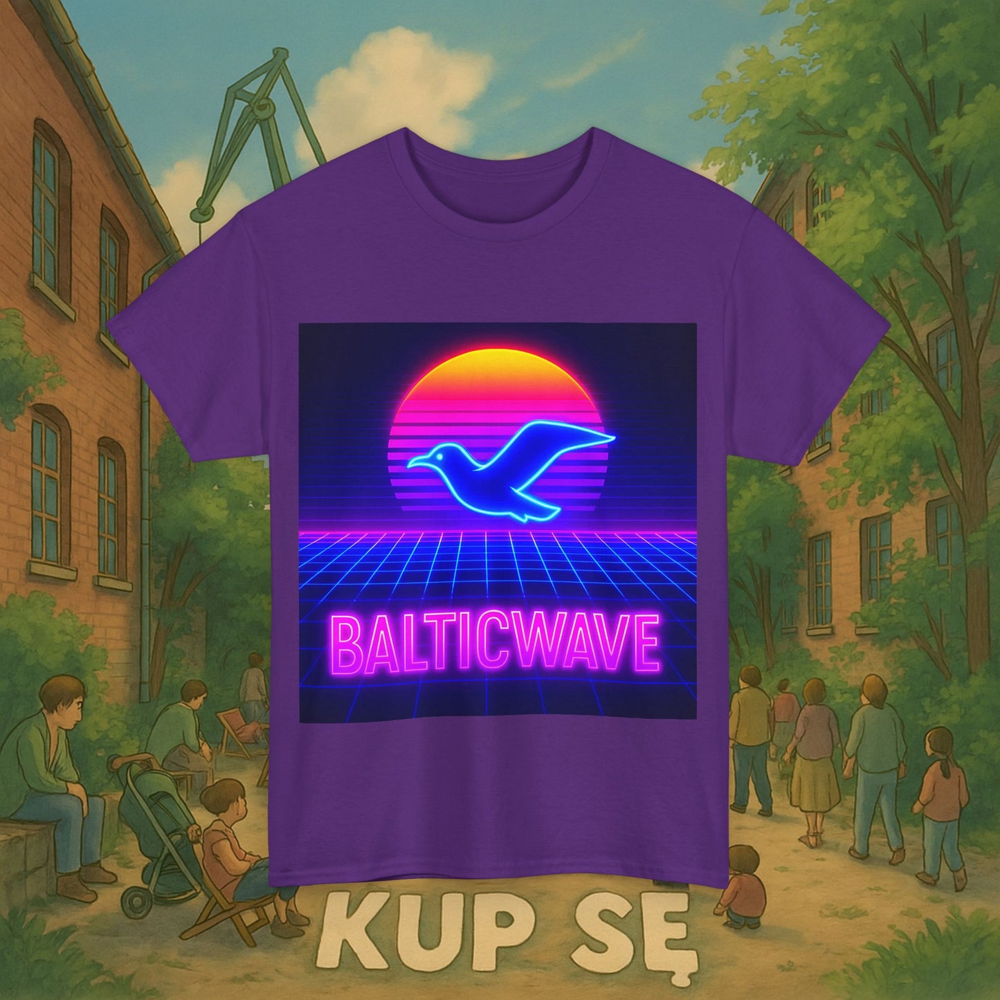 KupSe Baltic Wave Style t-shirt - Unisex Heavy Cotton Tee