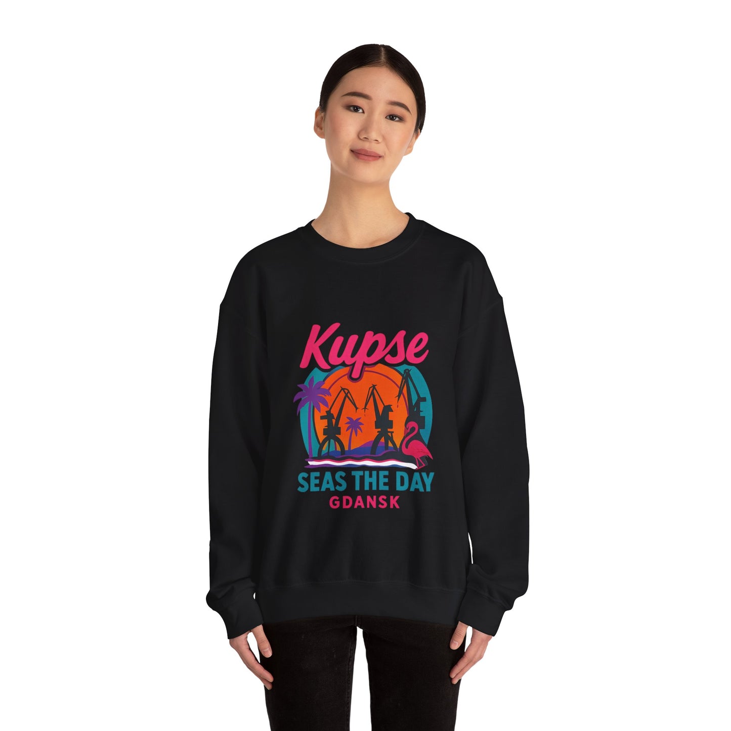 Bluza unisex z grafiką Kup Se Seas The Day – klasyczny crewneck i miejski styl