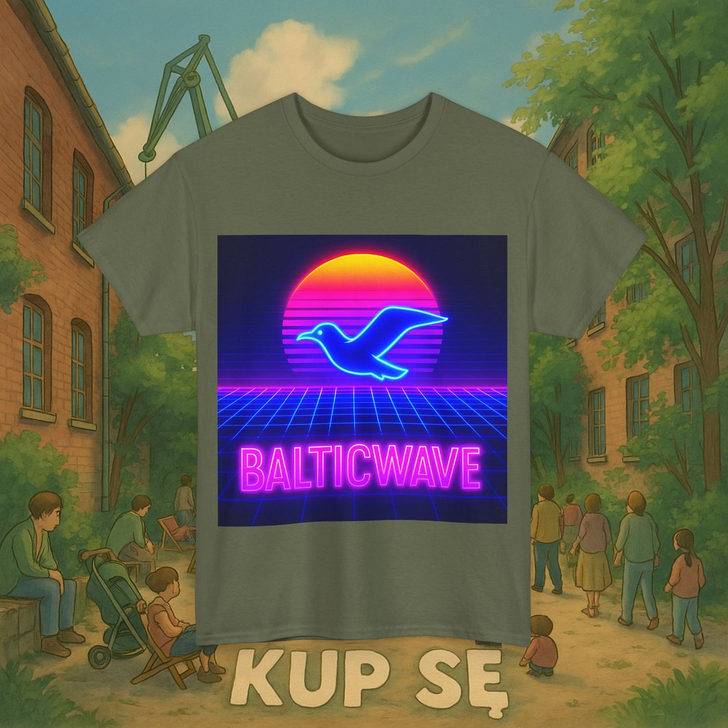 KupSe Baltic Wave Style t-shirt - Unisex Heavy Cotton Tee