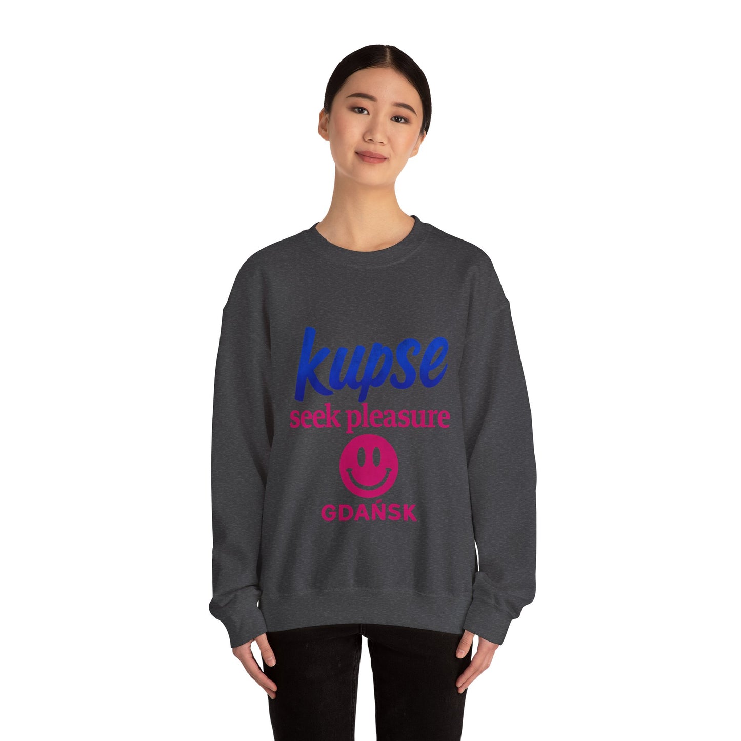 Bluza unisex z grafiką Kup Se Seek Pleasure – klasyczny crewneck i miejski styl
