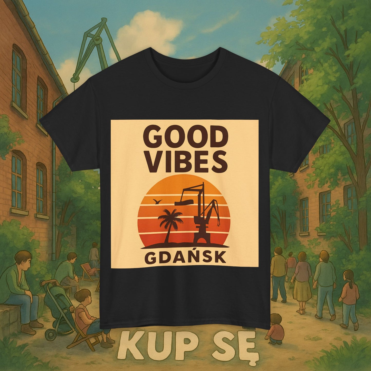 KupSe Good Vibes Desert Style t-shirt - Unisex Heavy Cotton Tee