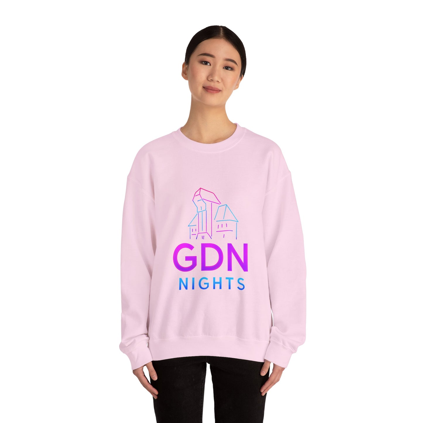 Bluza unisex z grafiką Kup Se GDN Nights – klasyczny crewneck i miejski styl