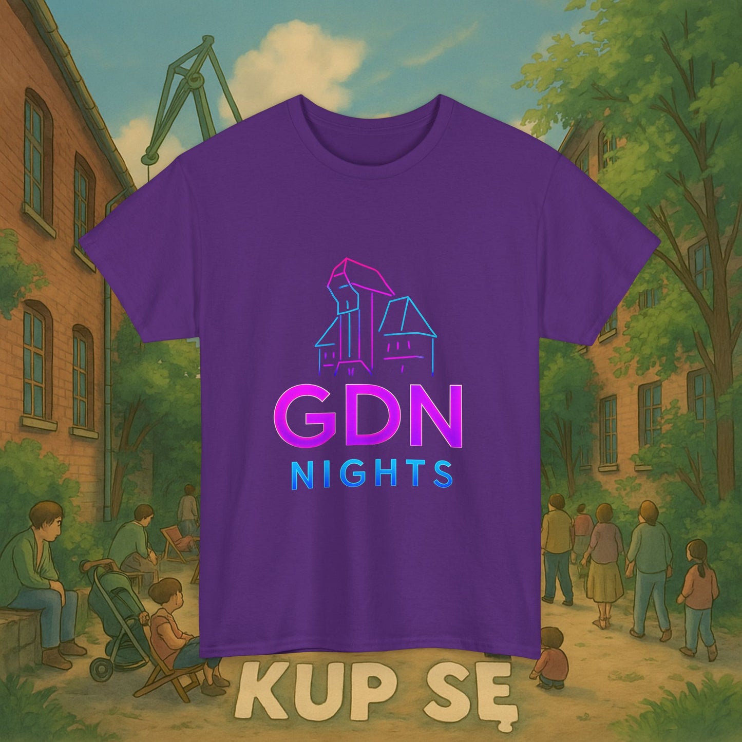 KupSe GDN Nights Style t-shirt - Unisex Heavy Cotton Tee