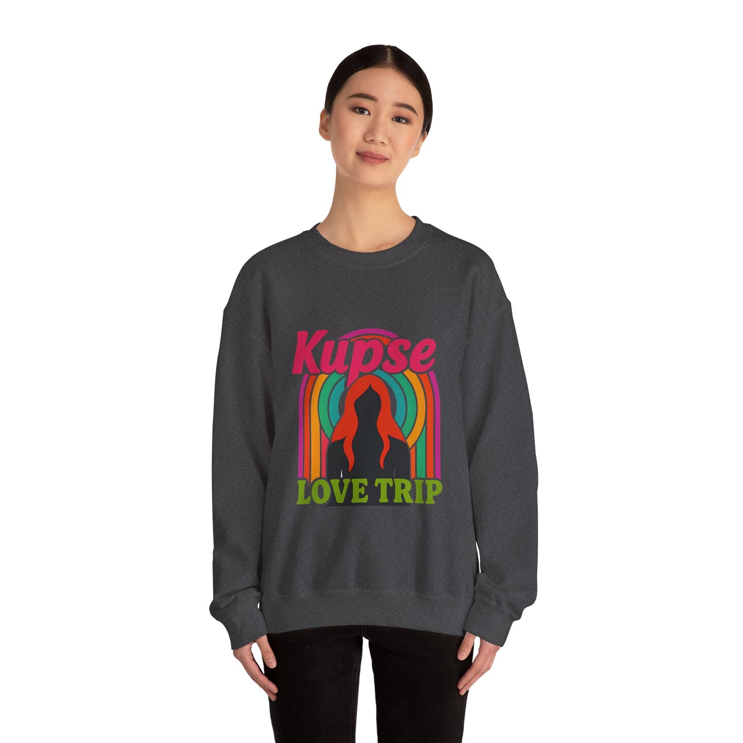 Bluza unisex z grafiką Kup Se Love Trip – klasyczny crewneck i miejski styl