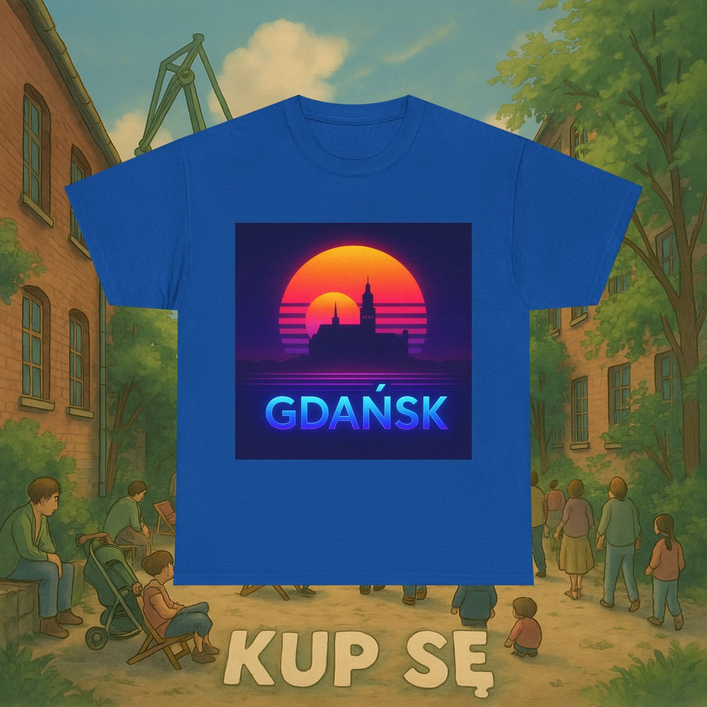 KupSe Panorama Gdańska Style t-shirt - Unisex Heavy Cotton Tee