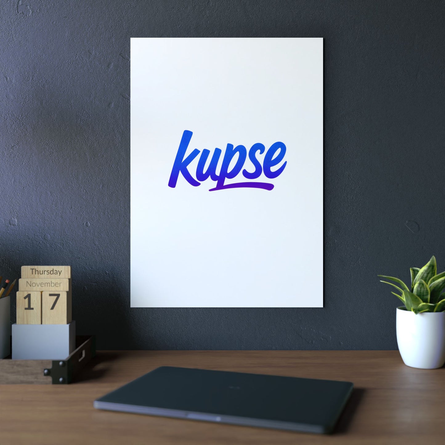 Obraz na panelu aluminiowym Kupse Logo Blue – trwały wydruk w stylu Kup Se