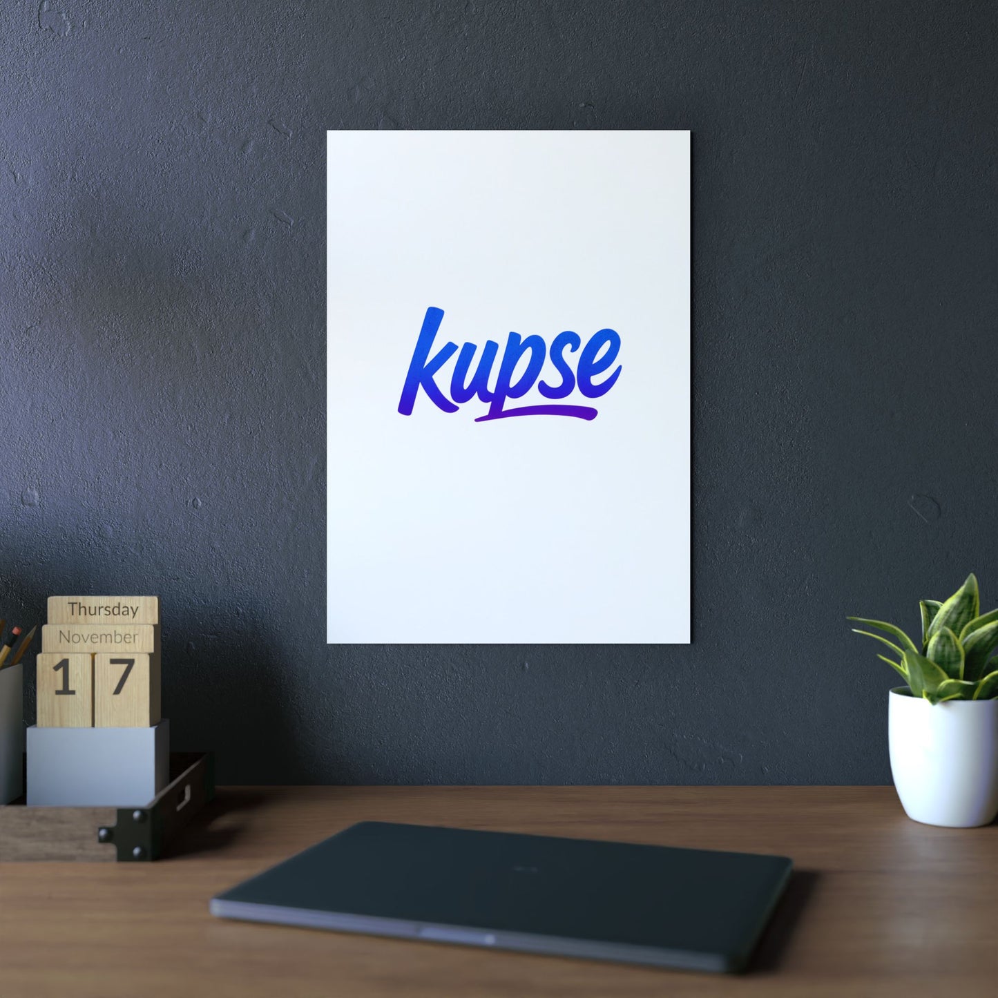 Obraz na panelu aluminiowym Kupse Logo Blue – trwały wydruk w stylu Kup Se
