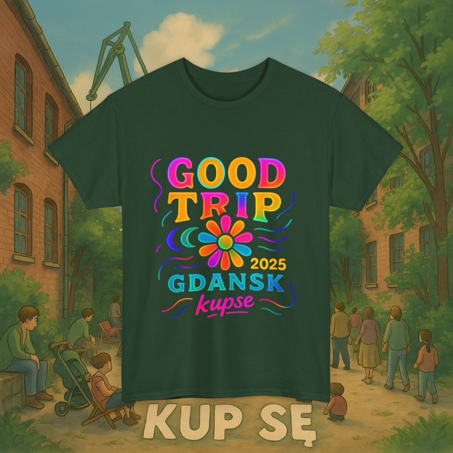 KupSe Good Trip Gdansk Style t-shirt - Unisex Heavy Cotton Tee