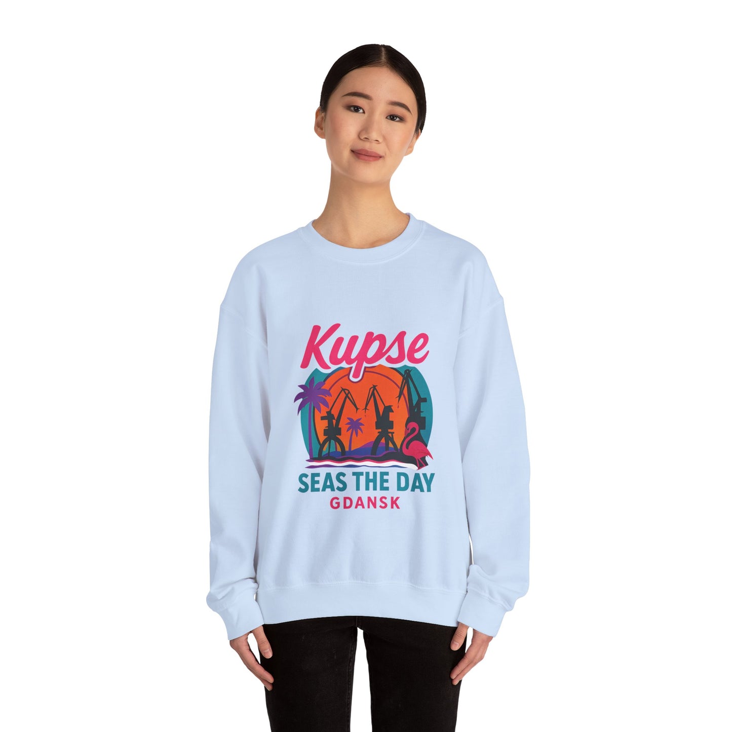 Bluza unisex z grafiką Kup Se Seas The Day – klasyczny crewneck i miejski styl