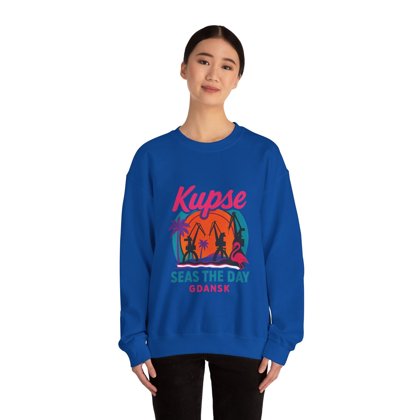 Bluza unisex z grafiką Kup Se Seas The Day – klasyczny crewneck i miejski styl