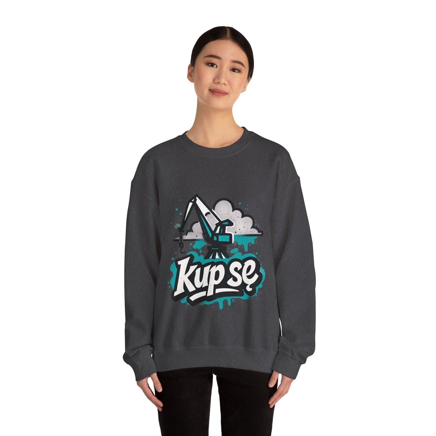 Bluza unisex z grafiką Kup Se Dźwig– klasyczny crewneck i miejski styl