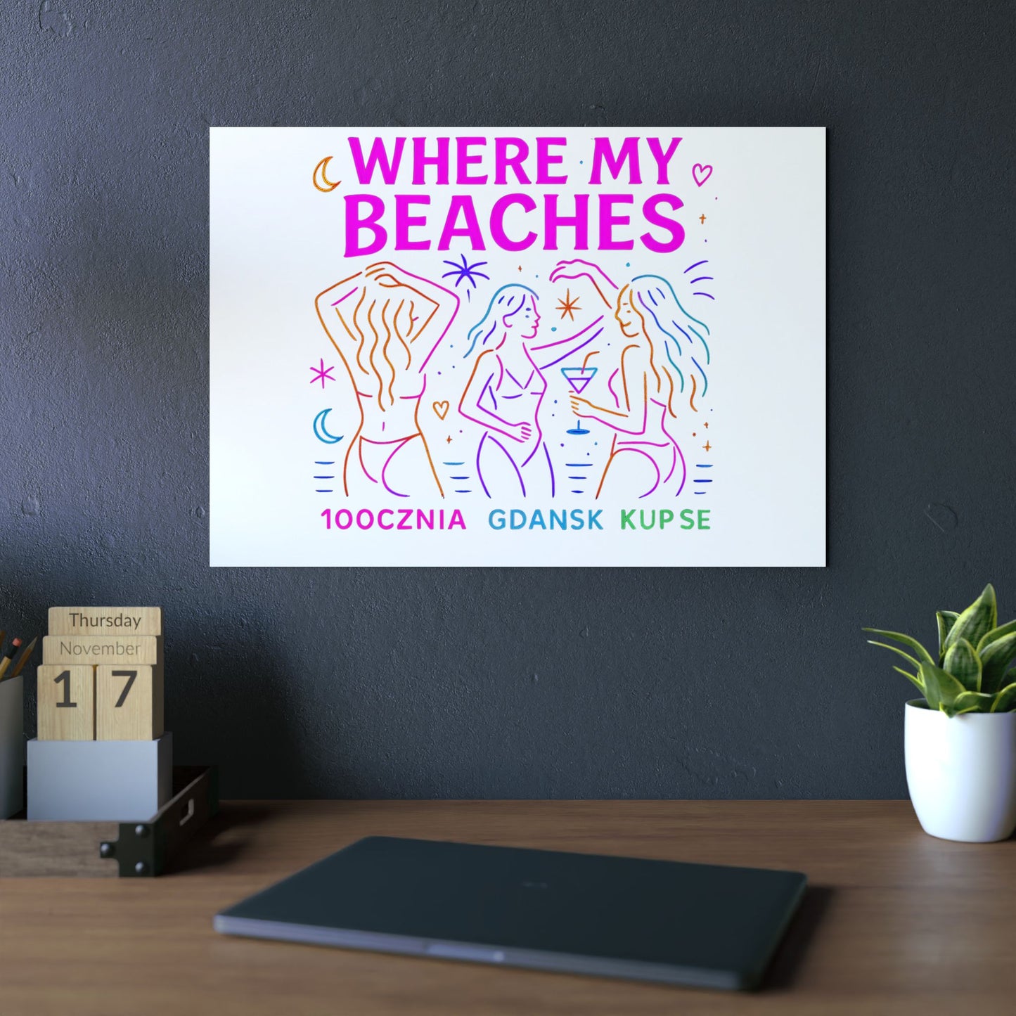 Obraz na panelu aluminiowym Where My Beaches – trwały wydruk w stylu Kup Se