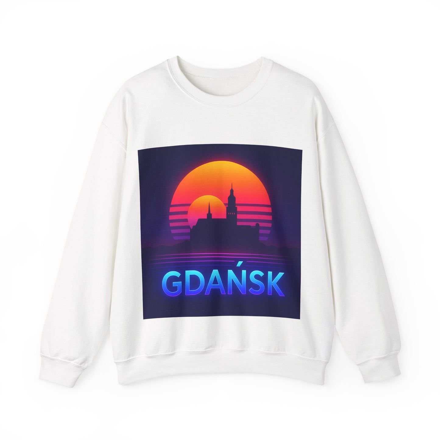 Bluza unisex z grafiką Kup Se Panorama Gdańsk – klasyczny crewneck i miejski styl