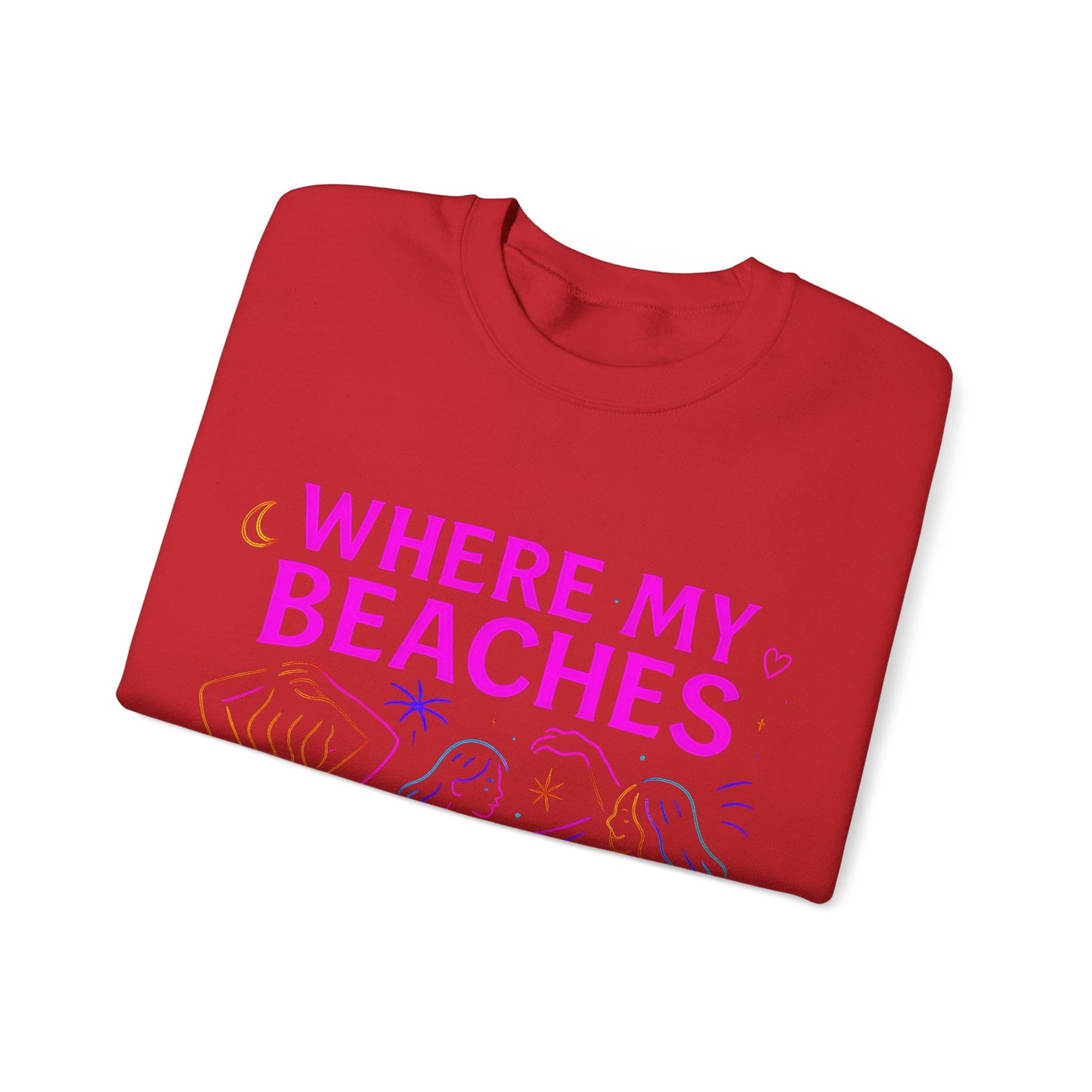 Bluza unisex z grafiką Kup Se Where My Beaches – klasyczny crewneck i miejski styl