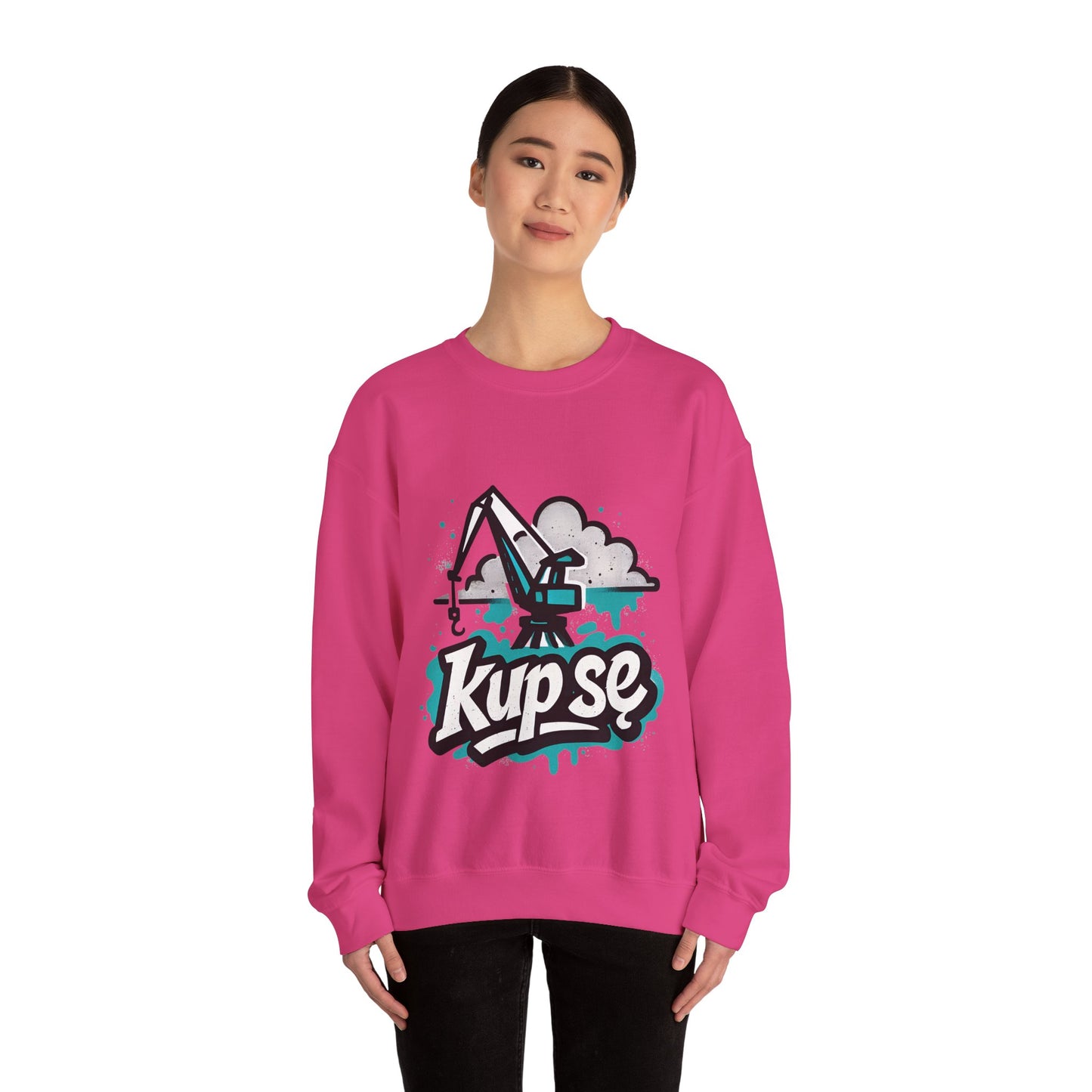 Bluza unisex z grafiką Kup Se Dźwig– klasyczny crewneck i miejski styl