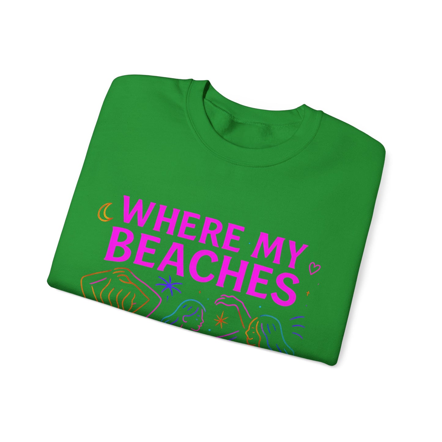 Bluza unisex z grafiką Kup Se Where My Beaches – klasyczny crewneck i miejski styl