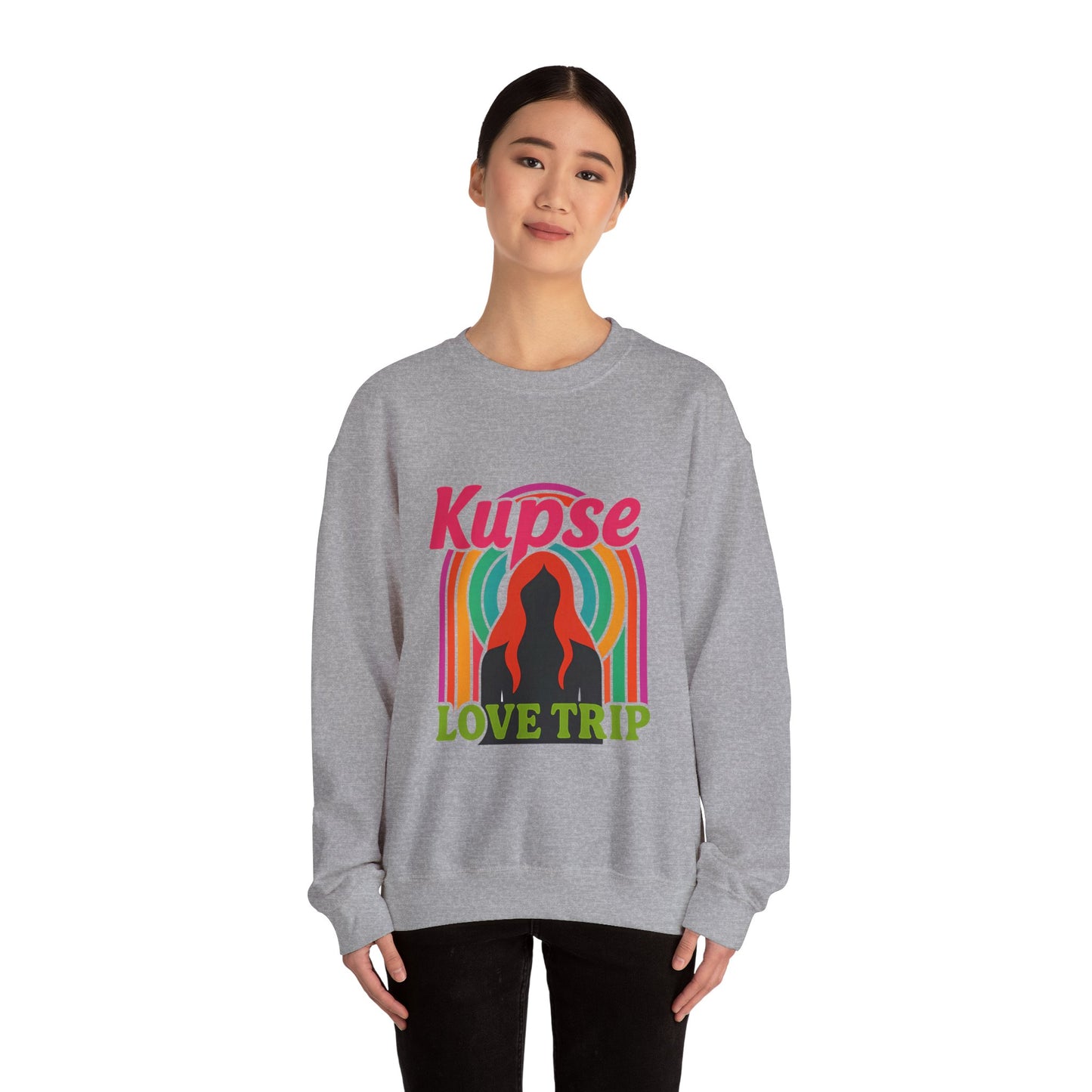 Bluza unisex z grafiką Kup Se Love Trip – klasyczny crewneck i miejski styl
