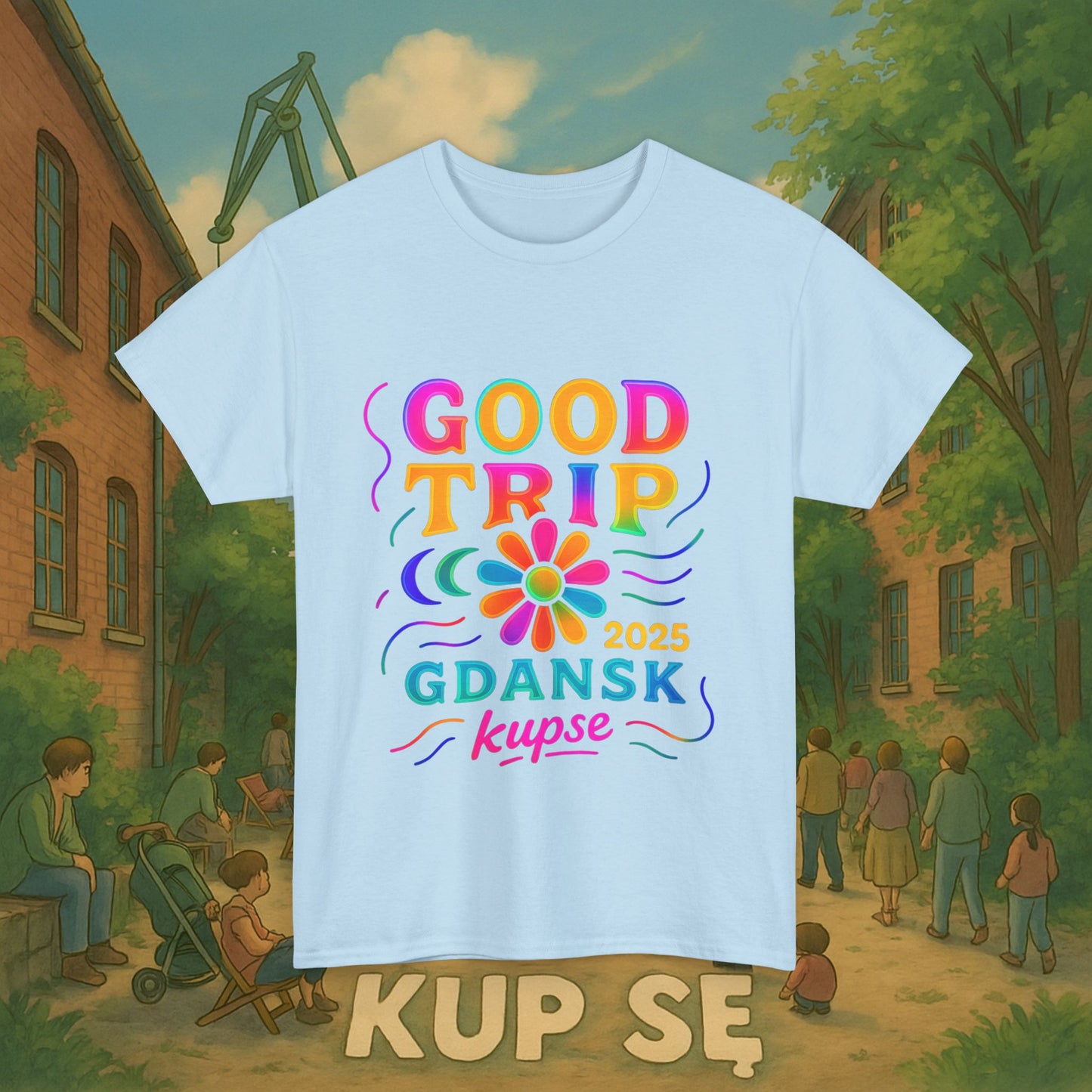 KupSe Good Trip Gdansk Style t-shirt - Unisex Heavy Cotton Tee