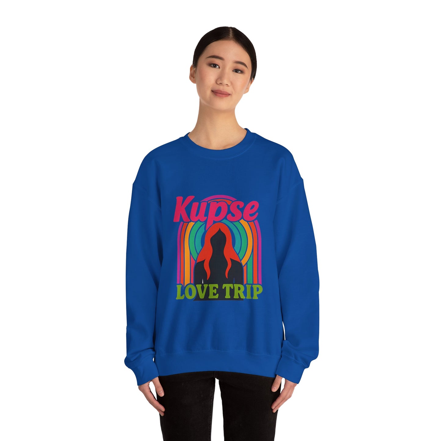 Bluza unisex z grafiką Kup Se Love Trip – klasyczny crewneck i miejski styl