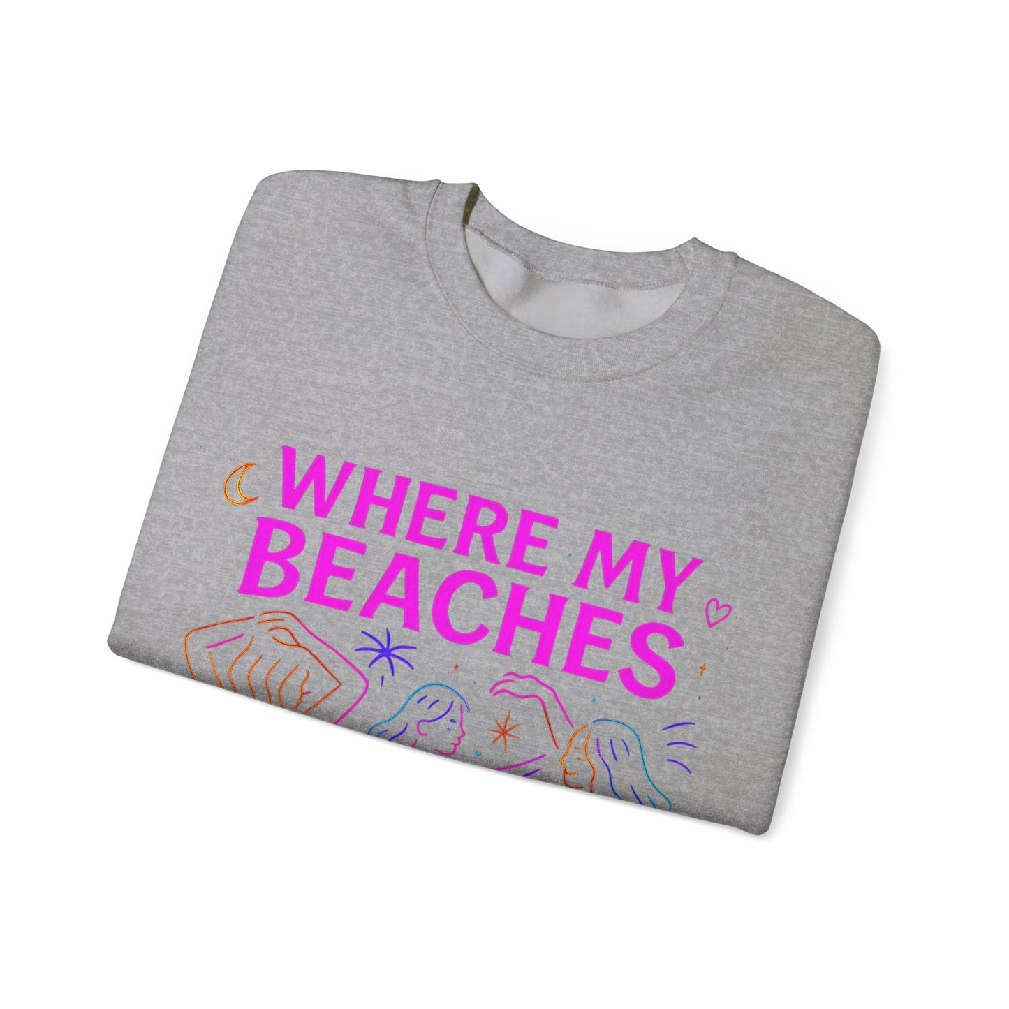 Bluza unisex z grafiką Kup Se Where My Beaches – klasyczny crewneck i miejski styl